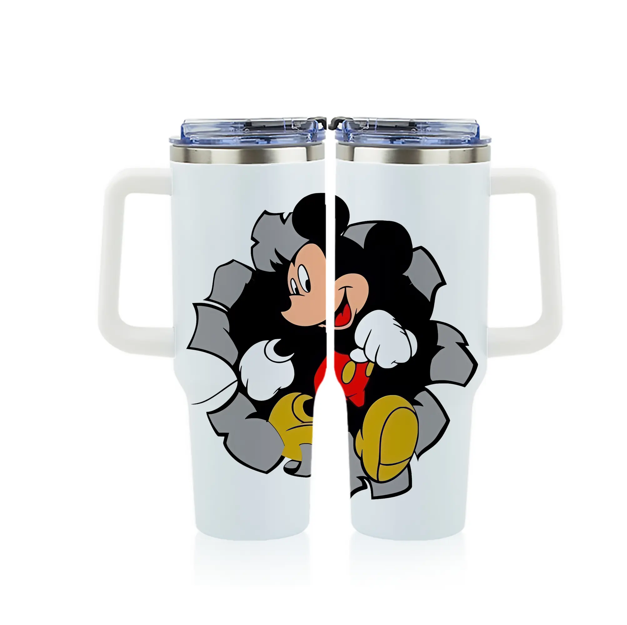 ミッキーマウス（Mickey Mouse） グッズ ミッキーマウス（Mickey Mouse） - 1200mL フルプリント車用タンブラー ・ 304ステンレス 内側 ・ 201ステンレス 外側 ・ 保温 保冷 ・ 通勤 ドライブ アウトドア用