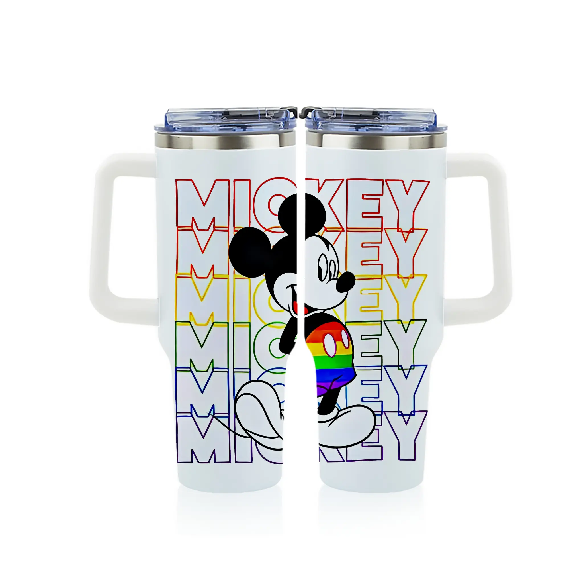 ミッキーマウス（Mickey Mouse） グッズ ミッキーマウス（Mickey Mouse） - 1200mL フルプリント車用タンブラー ・ 304ステンレス 内側 ・ 201ステンレス 外側 ・ 保温 保冷 ・ 通勤 ドライブ アウトドア用