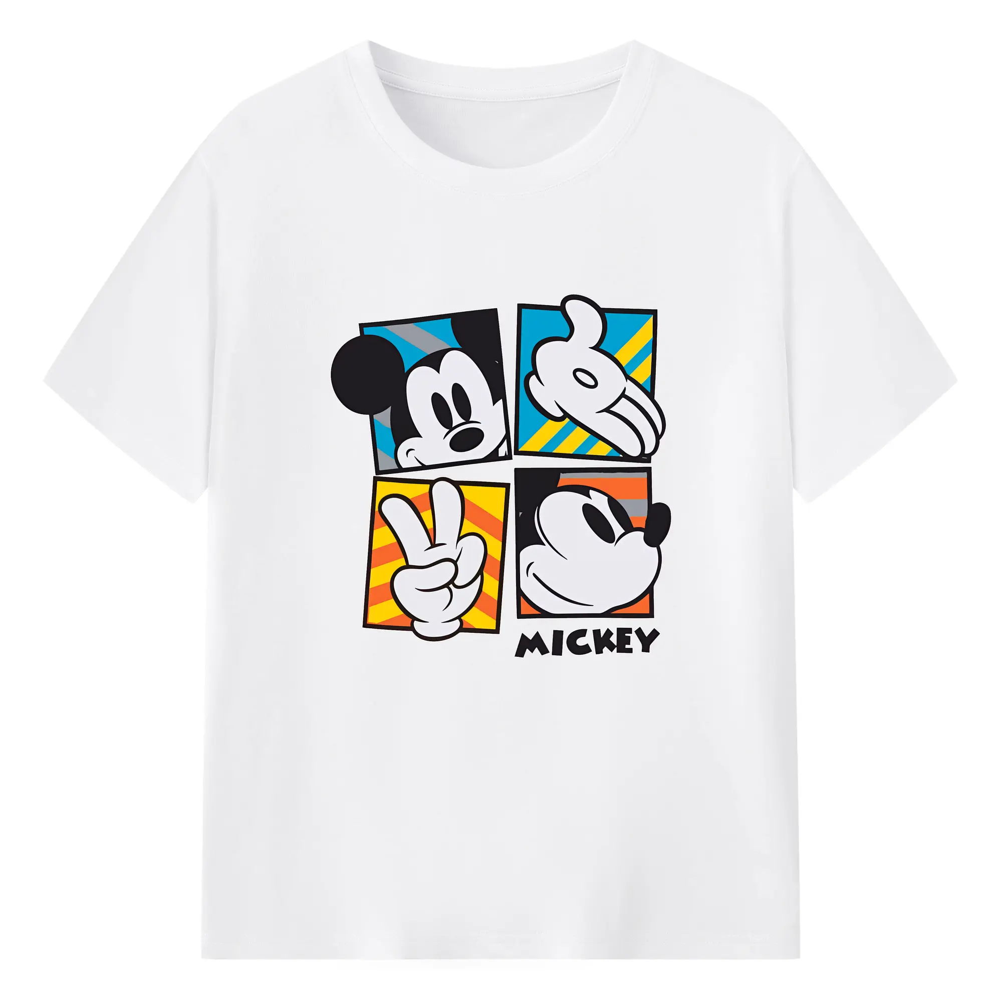 ミッキーマウス（Mickey Mouse） グッズ ミッキーマウス（Mickey Mouse） - 綿100％ 半袖Tシャツ ・ フロントプリント ・ 快適 通気性 ・ 日常使い 散歩 スポーツ用
