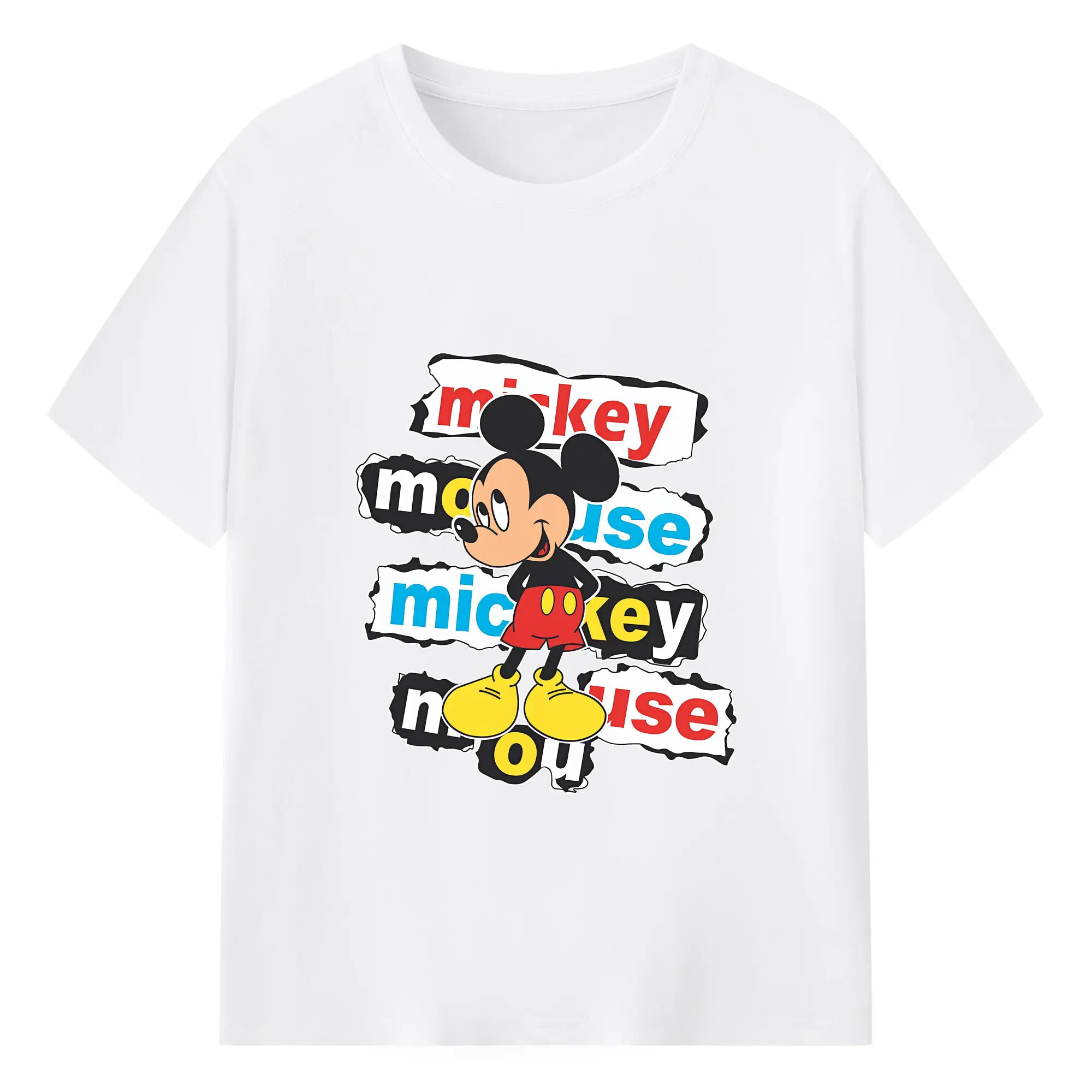 ミッキーマウス（Mickey Mouse） グッズ ミッキーマウス（Mickey Mouse） - 綿100％ 半袖Tシャツ ・ フロントプリント ・ 快適 通気性 ・ 日常使い 散歩 スポーツ用