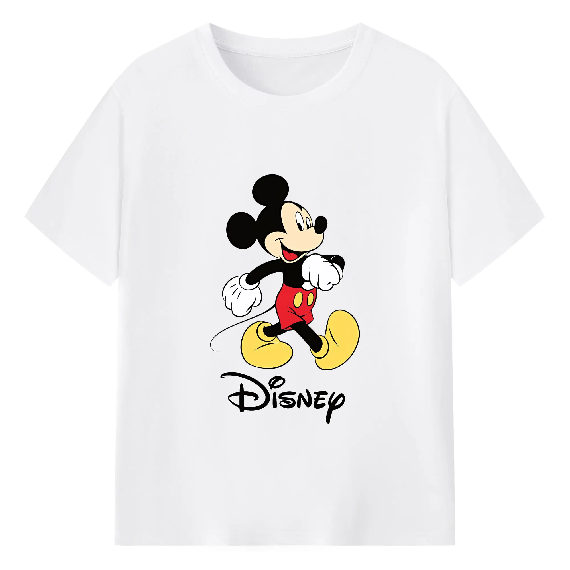 ミッキーマウス（Mickey Mouse） グッズ ミッキーマウス（Mickey Mouse） - 綿100％ 半袖Tシャツ ・ フロントプリント ・ 快適 通気性 ・ 日常使い 散歩 スポーツ用