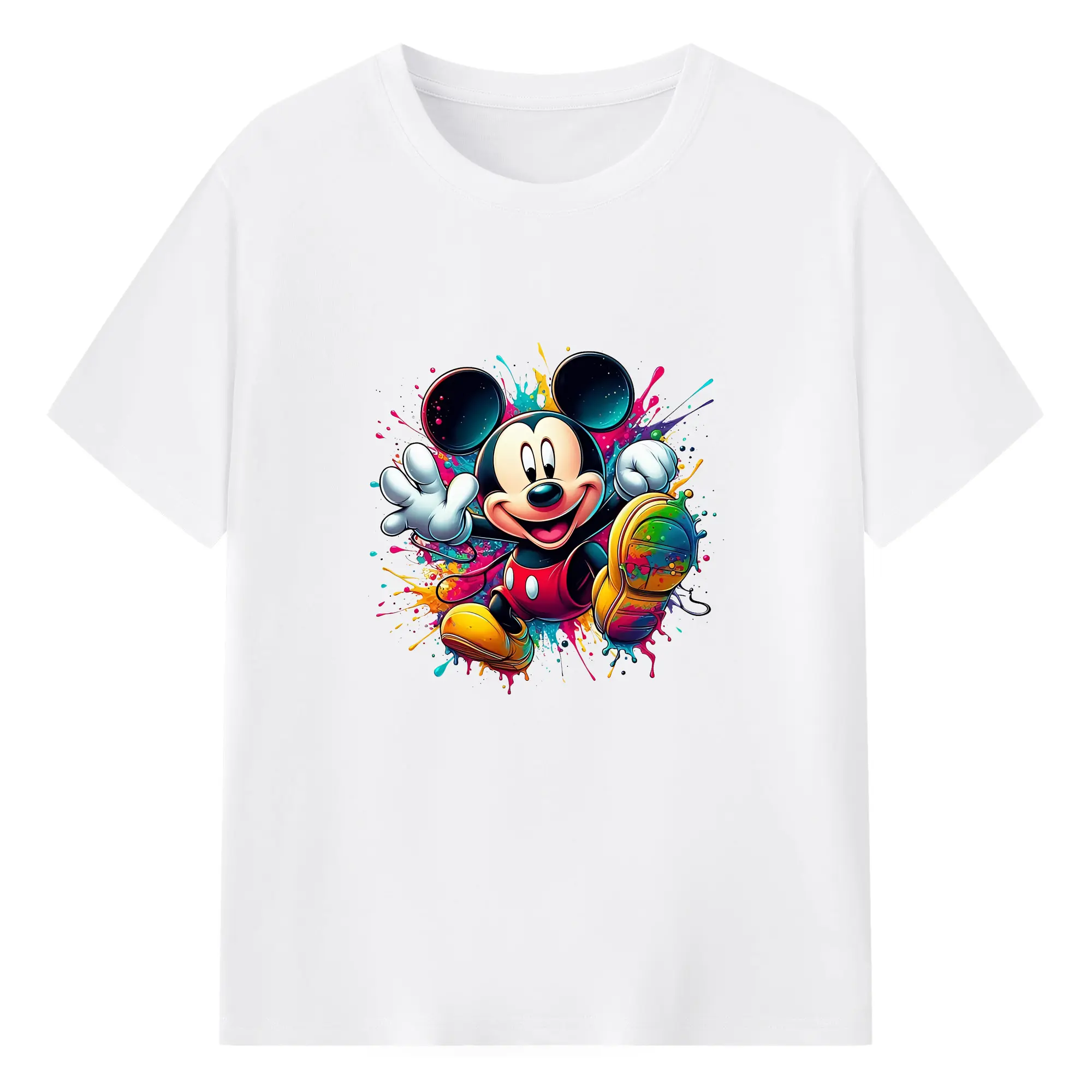 ミッキーマウス（Mickey Mouse） グッズ ミッキーマウス（Mickey Mouse） - 綿100％ 半袖Tシャツ ・ フロントプリント ・ 快適 通気性 ・ 日常使い 散歩 スポーツ用