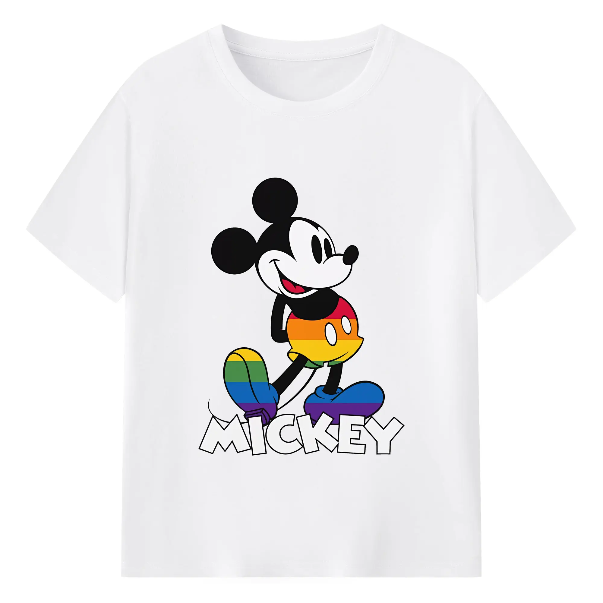 ミッキーマウス（Mickey Mouse） グッズ ミッキーマウス（Mickey Mouse） - 綿100％ 半袖Tシャツ ・ フロントプリント ・ 快適 通気性 ・ 日常使い 散歩 スポーツ用