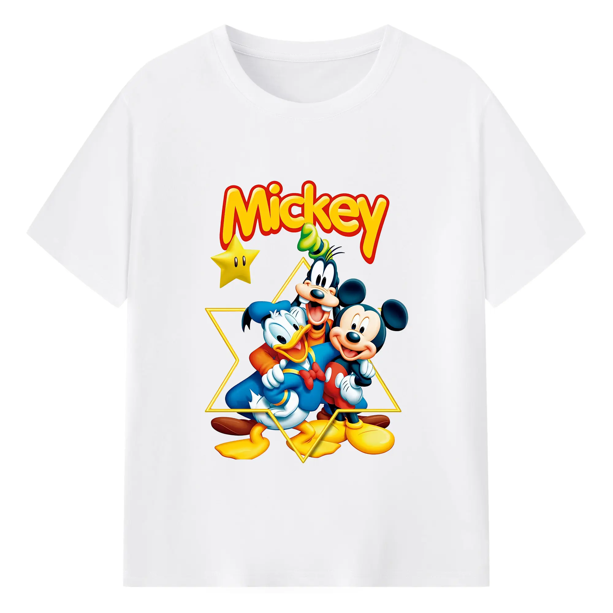 ミッキーマウス（Mickey Mouse） グッズ ミッキーマウス（Mickey Mouse） - 綿100％ 半袖Tシャツ ・ フロントプリント ・ 快適 通気性 ・ 日常使い 散歩 スポーツ用
