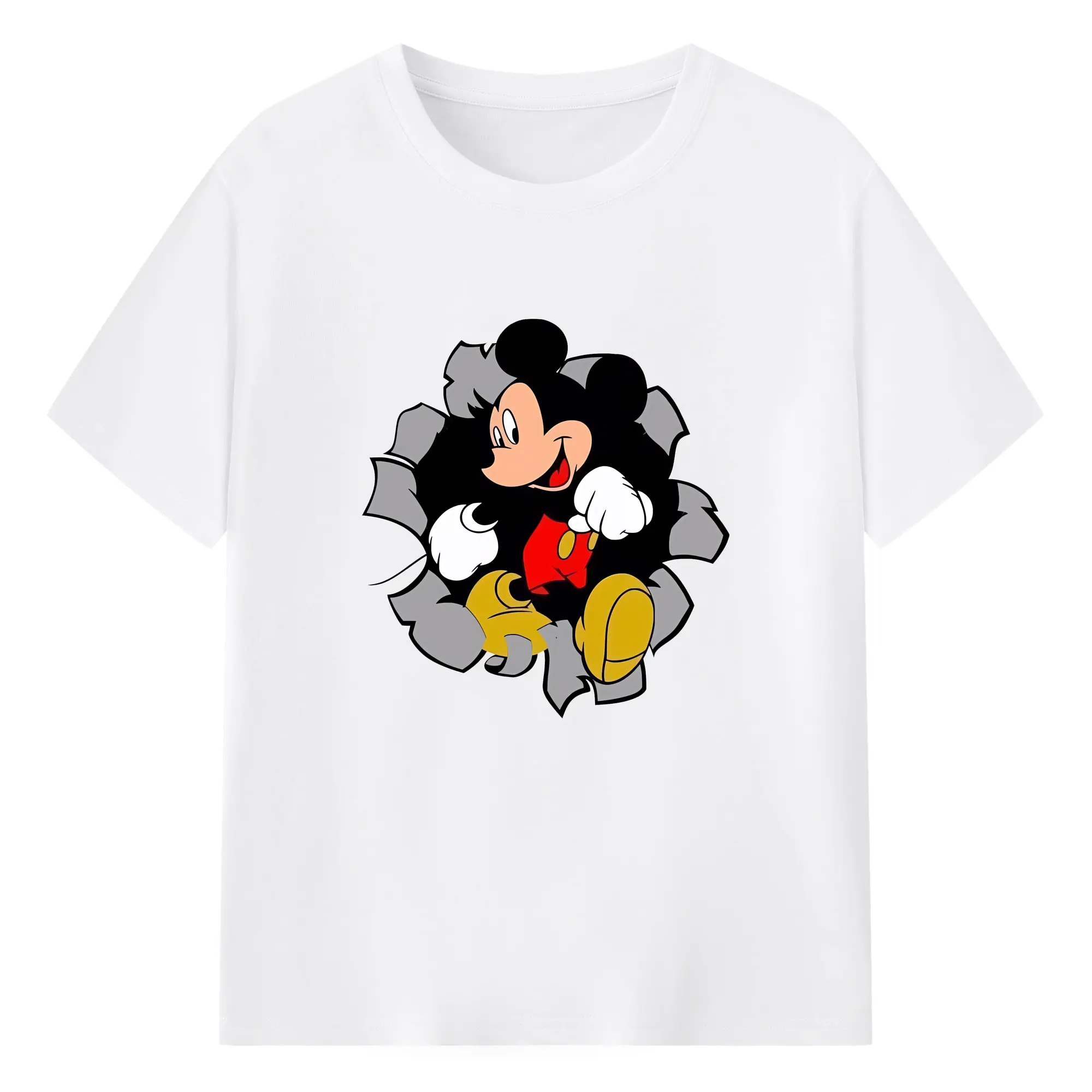 ミッキーマウス（Mickey Mouse） グッズ ミッキーマウス（Mickey Mouse） - 綿100％ 半袖Tシャツ ・ フロントプリント ・ 快適 通気性 ・ 日常使い 散歩 スポーツ用