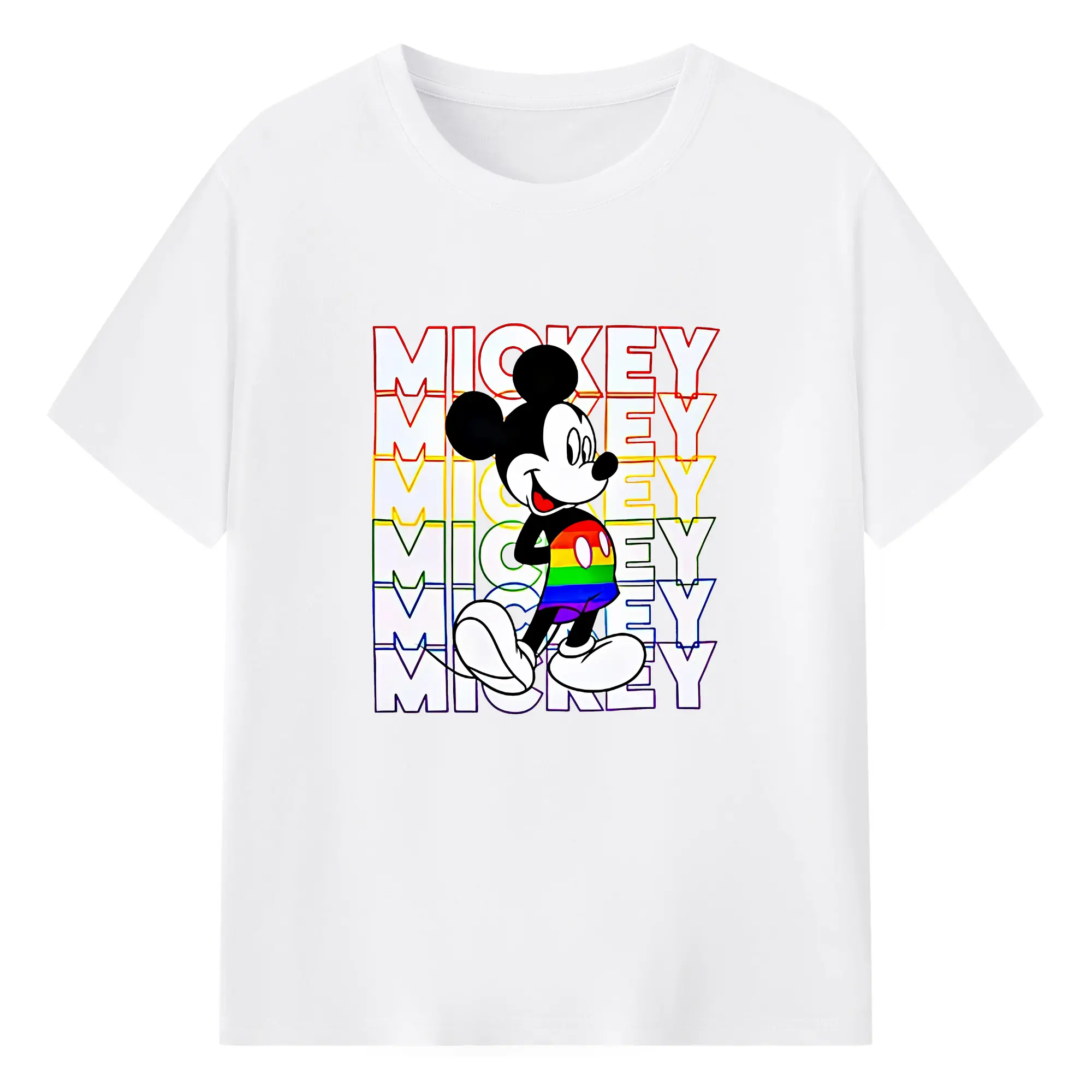 ミッキーマウス（Mickey Mouse） グッズ ミッキーマウス（Mickey Mouse） - 綿100％ 半袖Tシャツ ・ フロントプリント ・ 快適 通気性 ・ 日常使い 散歩 スポーツ用