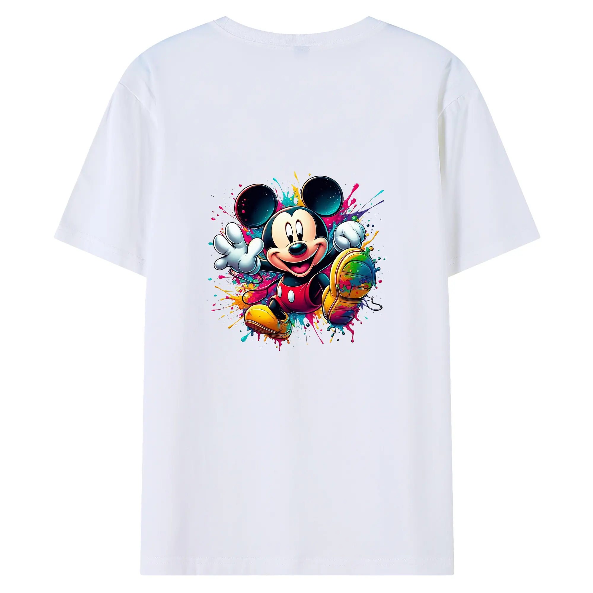 ミッキーマウス（Mickey Mouse） グッズ ミッキーマウス（Mickey Mouse） - 綿100％ 半袖Tシャツ ・ バックプリント ・ 快適 通気性 ・ 日常使い 散歩 スポーツ用