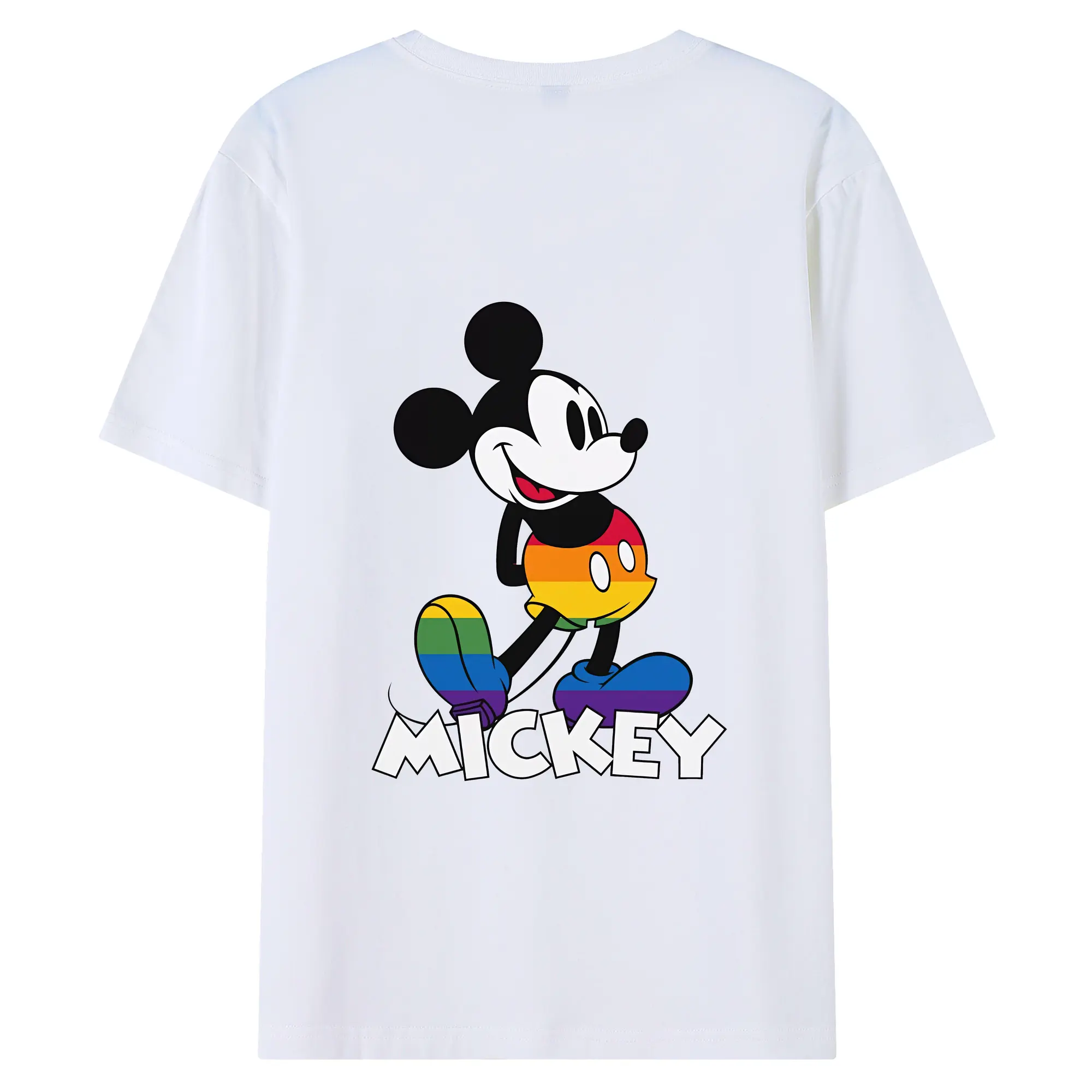 ミッキーマウス（Mickey Mouse） グッズ ミッキーマウス（Mickey Mouse） - 綿100％ 半袖Tシャツ ・ バックプリント ・ 快適 通気性 ・ 日常使い 散歩 スポーツ用