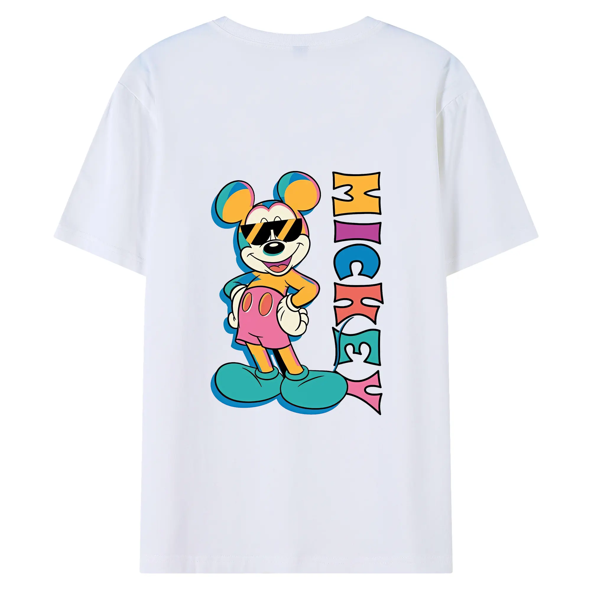 ミッキーマウス（Mickey Mouse） グッズ ミッキーマウス（Mickey Mouse） - 綿100％ 半袖Tシャツ ・ バックプリント ・ 快適 通気性 ・ 日常使い 散歩 スポーツ用