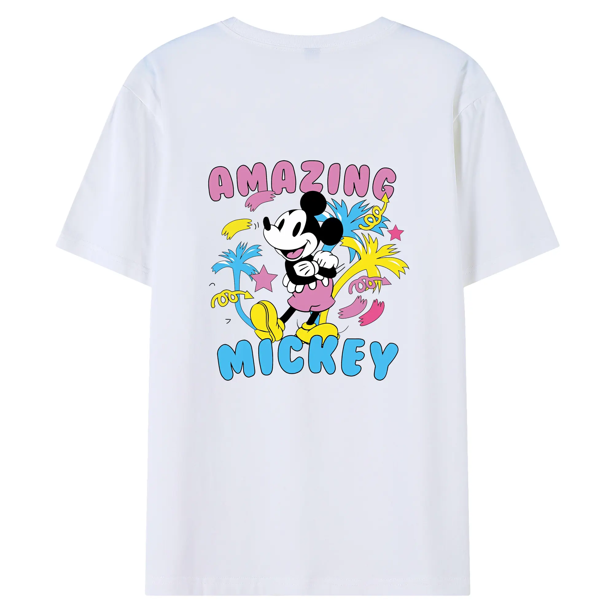 ミッキーマウス（Mickey Mouse） グッズ ミッキーマウス（Mickey Mouse） - 綿100％ 半袖Tシャツ ・ バックプリント ・ 快適 通気性 ・ 日常使い 散歩 スポーツ用