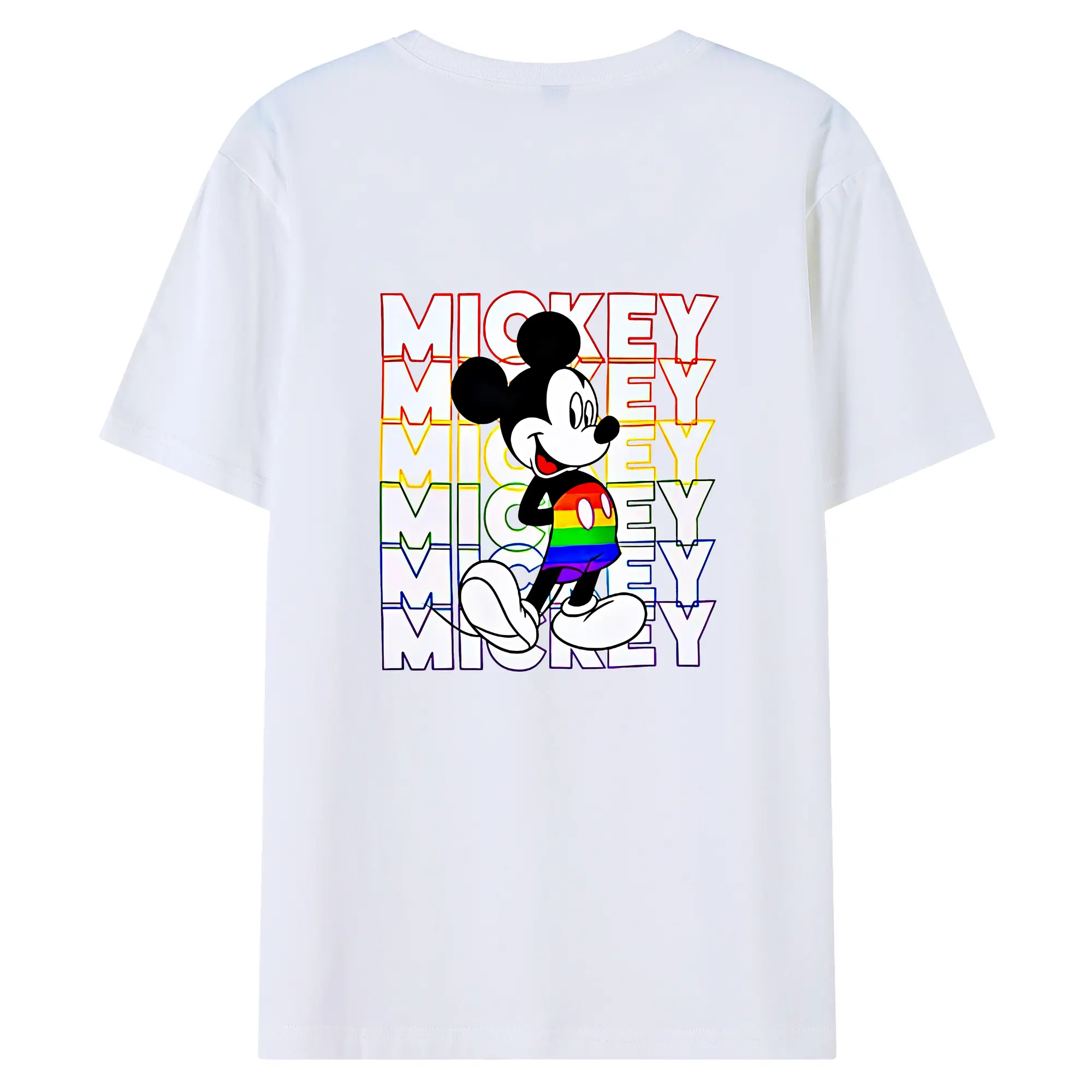 ミッキーマウス（Mickey Mouse） グッズ ミッキーマウス（Mickey Mouse） - 綿100％ 半袖Tシャツ ・ バックプリント ・ 快適 通気性 ・ 日常使い 散歩 スポーツ用