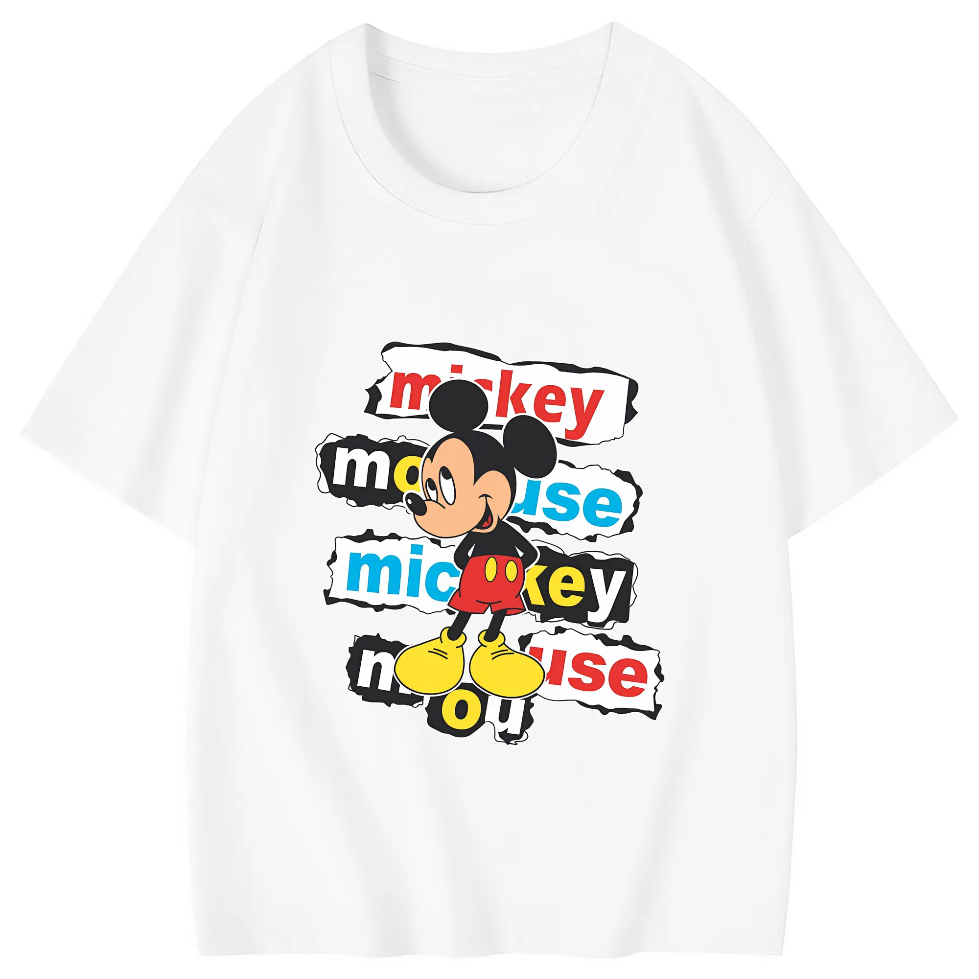 ミッキーマウス（Mickey Mouse） グッズ ミッキーマウス（Mickey Mouse） - 綿100％ キッズTシャツ ・ フロントプリント ・ 快適 通気性 ・ スポーツ カジュアル 散歩用