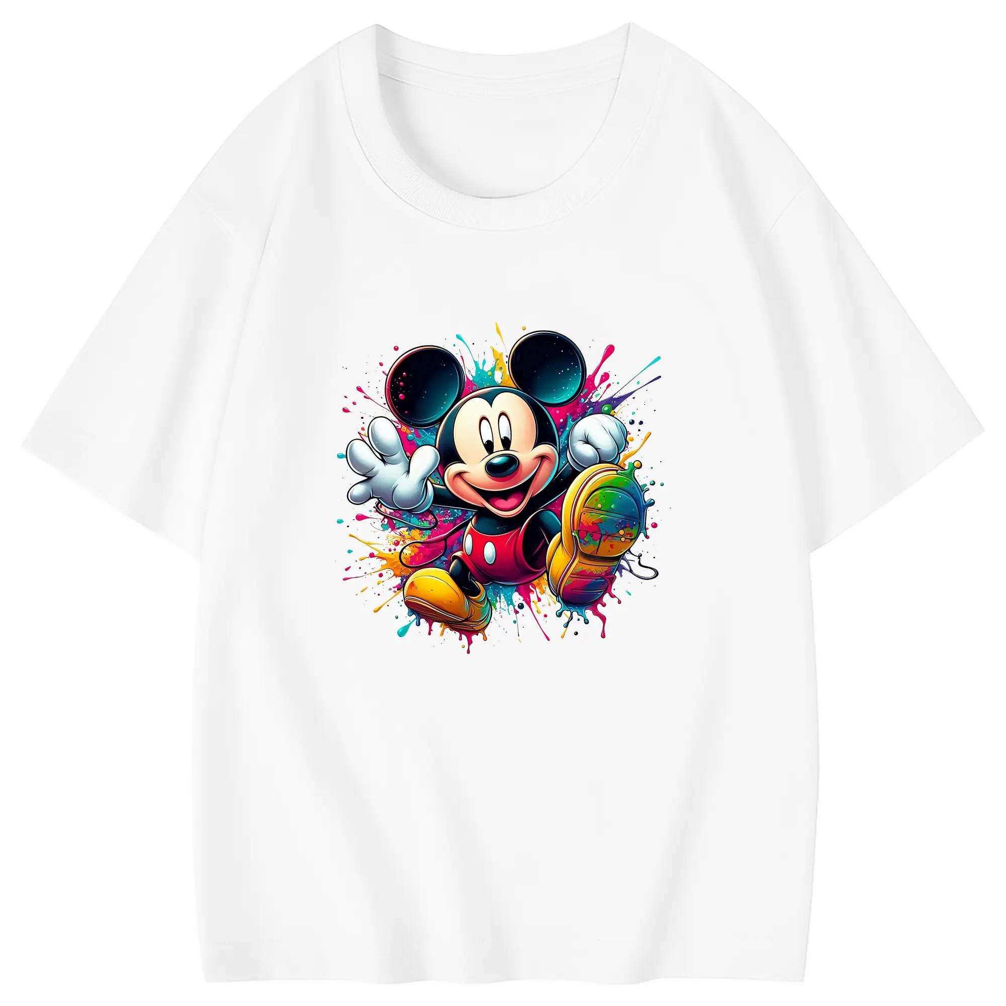 ミッキーマウス（Mickey Mouse） グッズ ミッキーマウス（Mickey Mouse） - 綿100％ キッズTシャツ ・ フロントプリント ・ 快適 通気性 ・ スポーツ カジュアル 散歩用