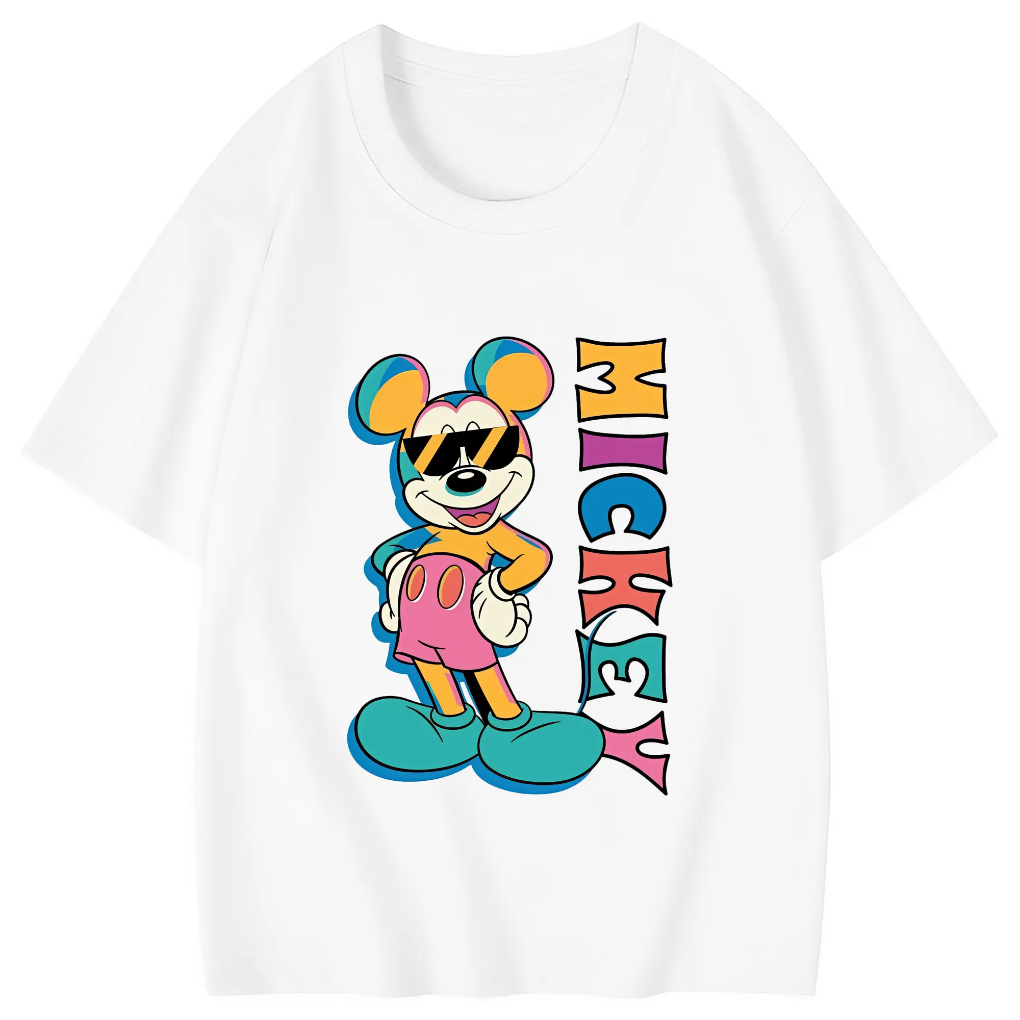 ミッキーマウス（Mickey Mouse） グッズ ミッキーマウス（Mickey Mouse） - 綿100％ キッズTシャツ ・ フロントプリント ・ 快適 通気性 ・ スポーツ カジュアル 散歩用