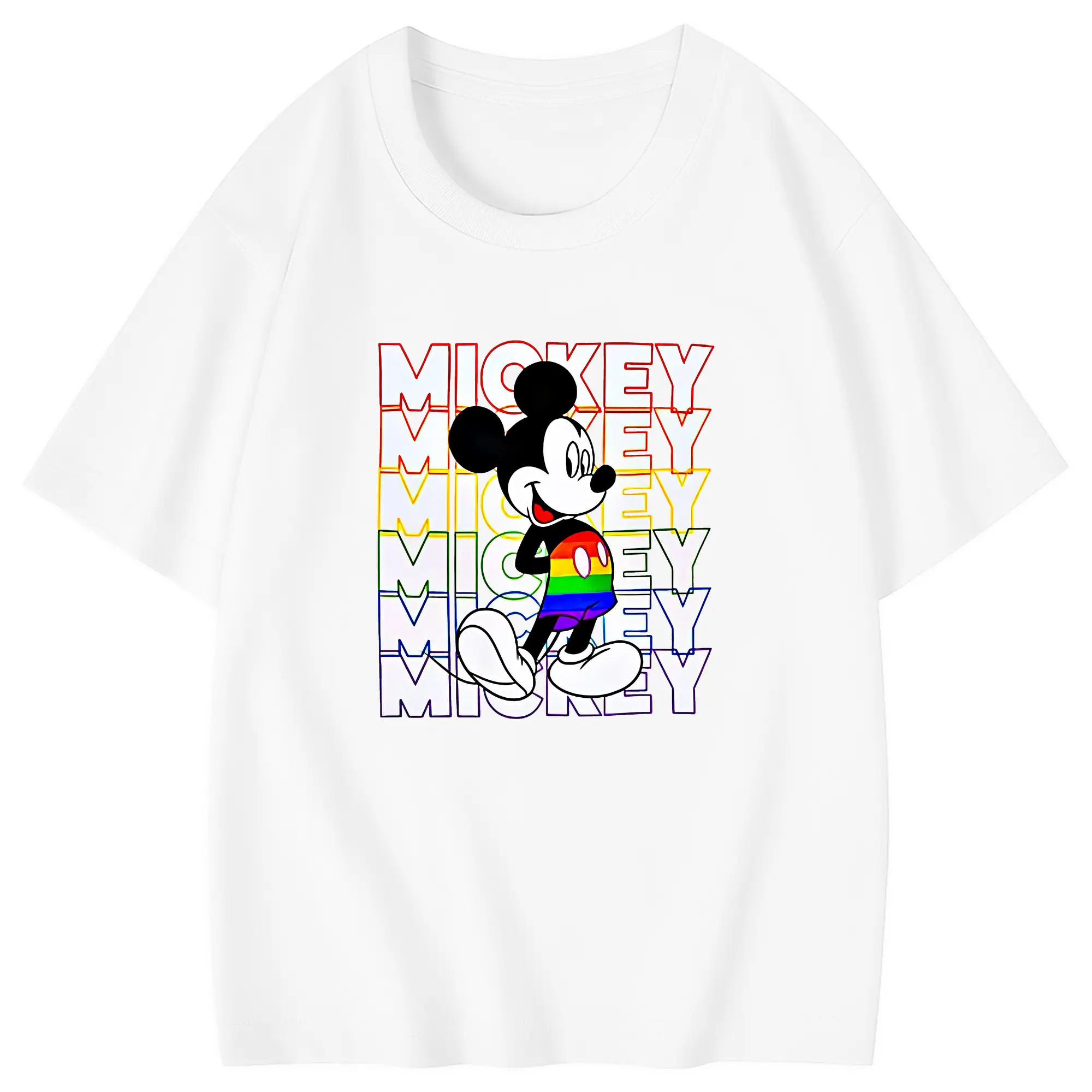 ミッキーマウス（Mickey Mouse） グッズ ミッキーマウス（Mickey Mouse） - 綿100％ キッズTシャツ ・ フロントプリント ・ 快適 通気性 ・ スポーツ カジュアル 散歩用