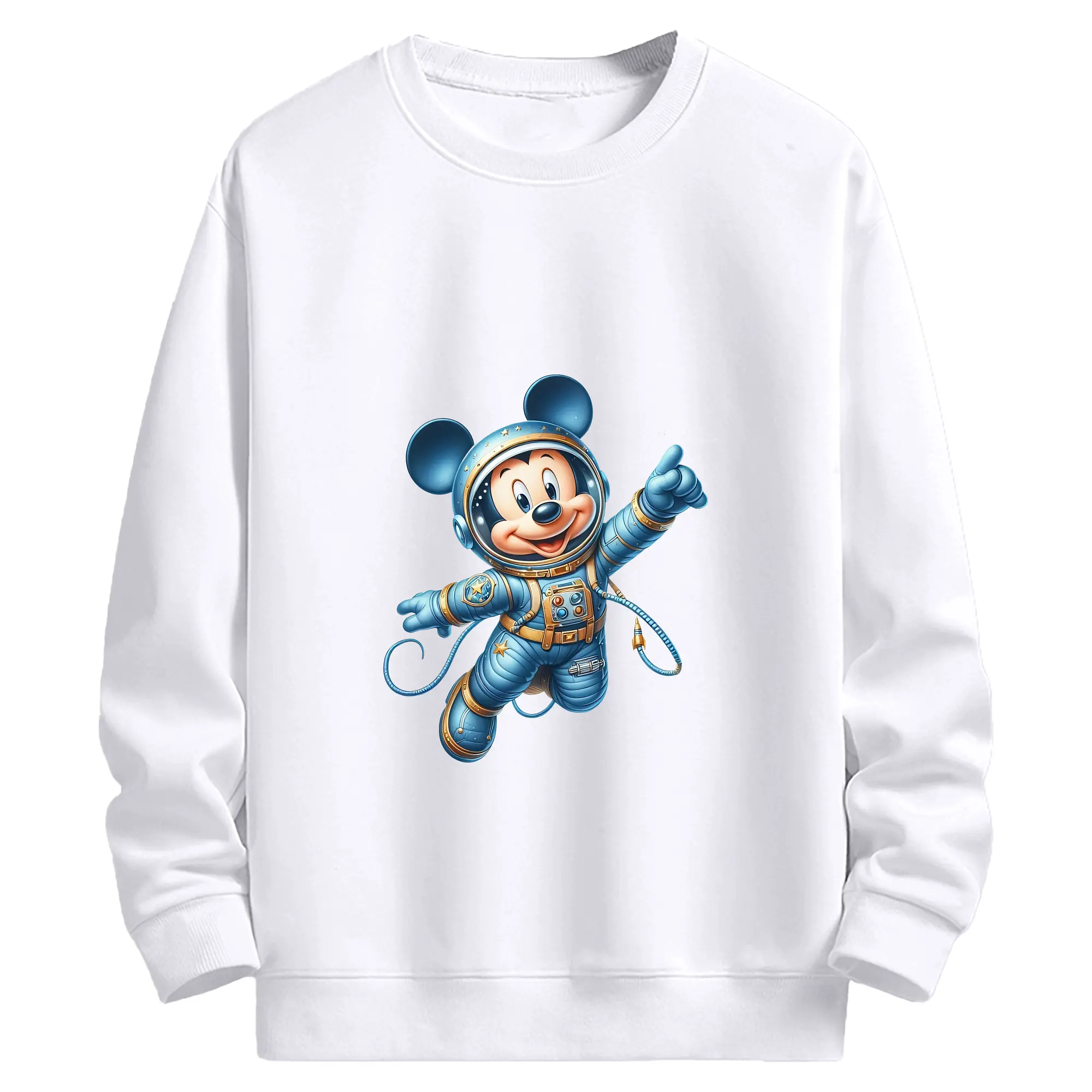 ミッキーマウス（Mickey Mouse） グッズ ミッキーマウス（Mickey Mouse） - 高品質 クルーネック スウェット ・ コットン59％ ポリエステル41％ ・ ユニセックス 長袖 トレーナー ・ カジュアル デイリー スポーツ 散歩用