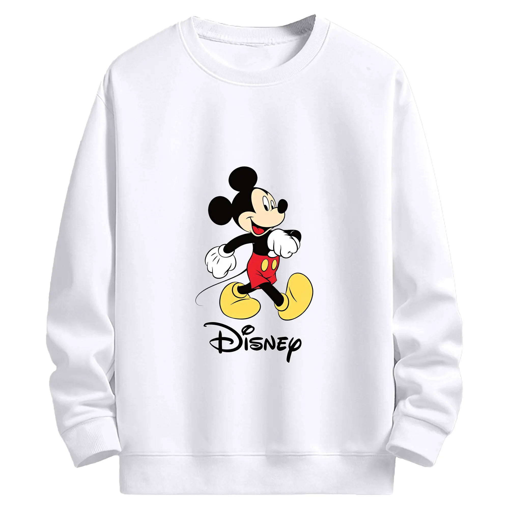 ミッキーマウス（Mickey Mouse） グッズ ミッキーマウス（Mickey Mouse） - 高品質 クルーネック スウェット ・ コットン59％ ポリエステル41％ ・ ユニセックス 長袖 トレーナー ・ カジュアル デイリー スポーツ 散歩用