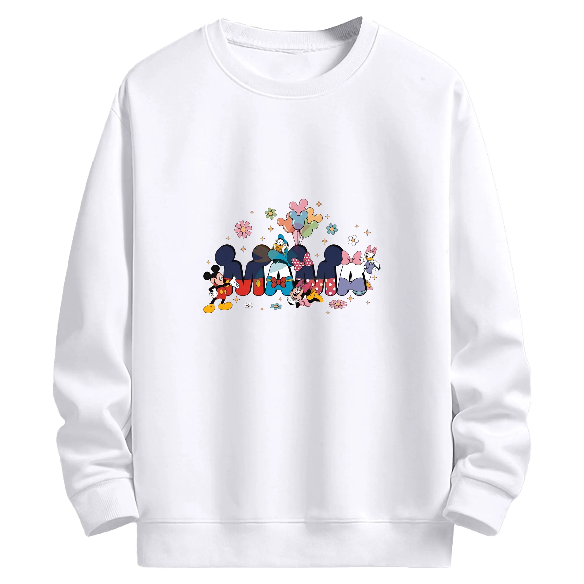 ミッキーマウス（Mickey Mouse） グッズ ミッキーマウス（Mickey Mouse） - 高品質 クルーネック スウェット ・ コットン59％ ポリエステル41％ ・ ユニセックス 長袖 トレーナー ・ カジュアル デイリー スポーツ 散歩用