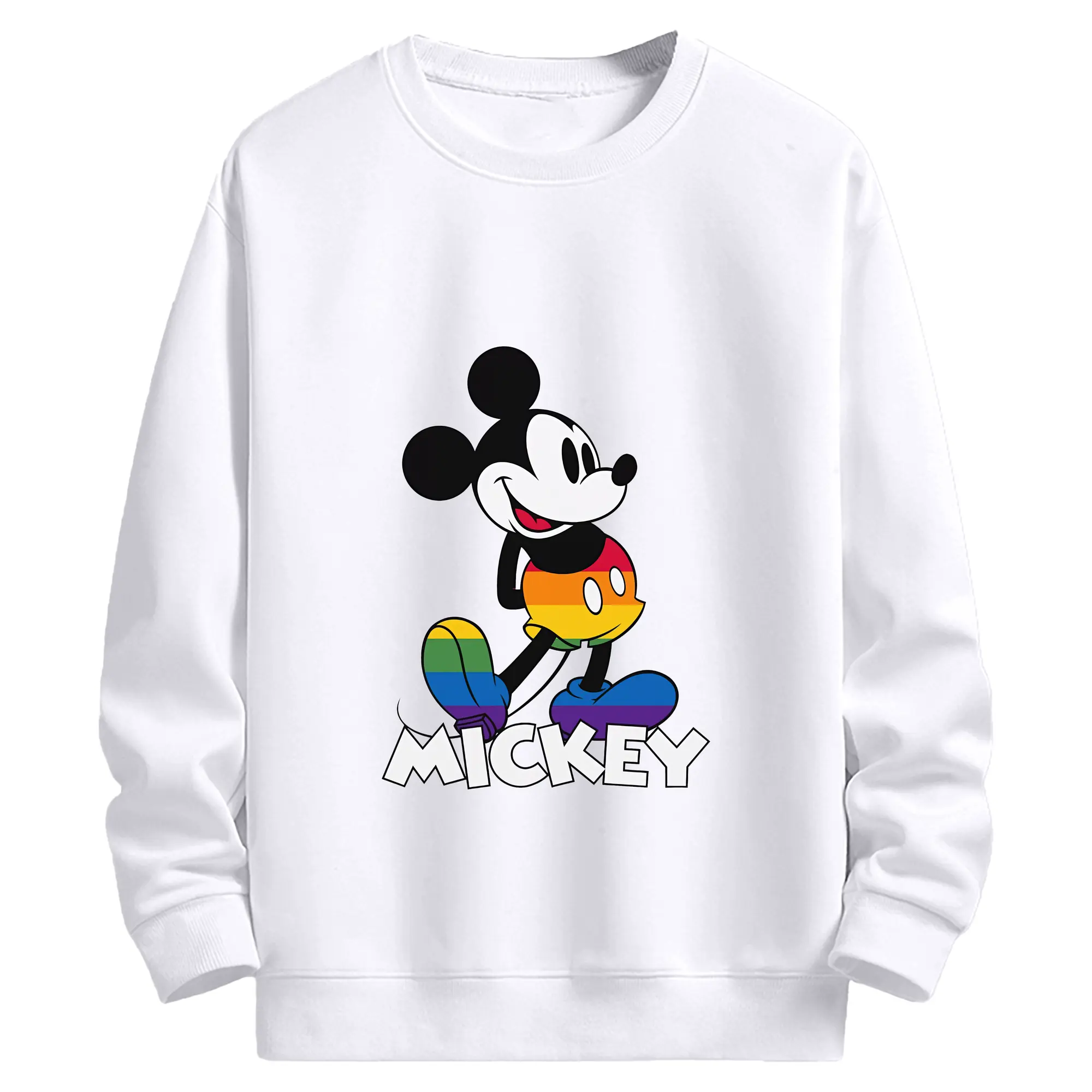 ミッキーマウス（Mickey Mouse） グッズ ミッキーマウス（Mickey Mouse） - 高品質 クルーネック スウェット ・ コットン59％ ポリエステル41％ ・ ユニセックス 長袖 トレーナー ・ カジュアル デイリー スポーツ 散歩用