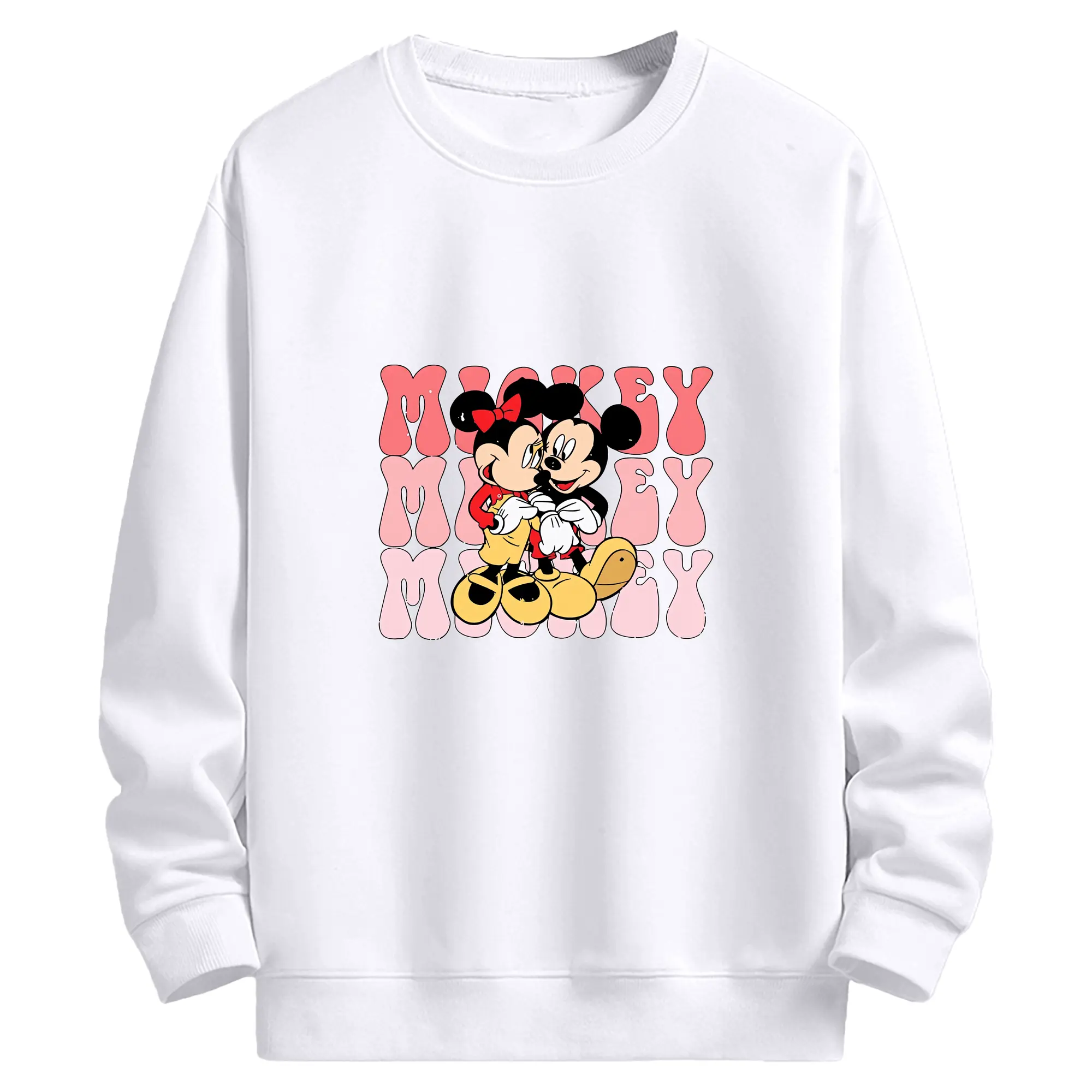 ミッキーマウス（Mickey Mouse） グッズ ミッキーマウス（Mickey Mouse） - 高品質 クルーネック スウェット ・ コットン59％ ポリエステル41％ ・ ユニセックス 長袖 トレーナー ・ カジュアル デイリー スポーツ 散歩用