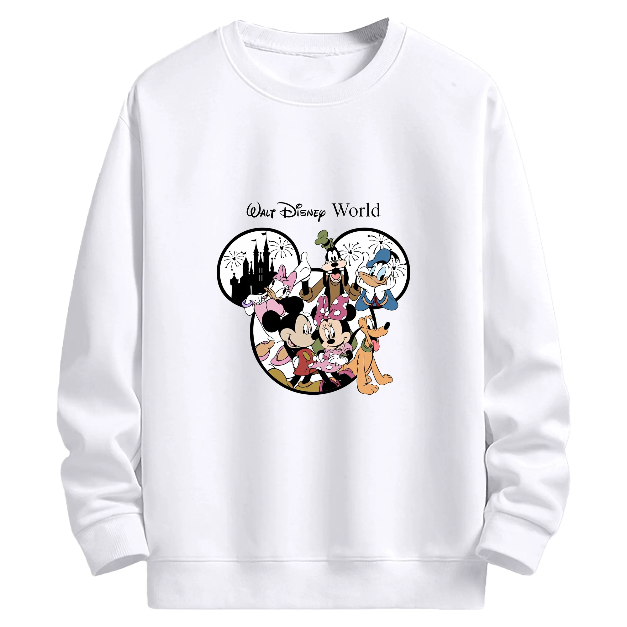 ミッキーマウス（Mickey Mouse） グッズ ミッキーマウス（Mickey Mouse） - 高品質 クルーネック スウェット ・ コットン59％ ポリエステル41％ ・ ユニセックス 長袖 トレーナー ・ カジュアル デイリー スポーツ 散歩用