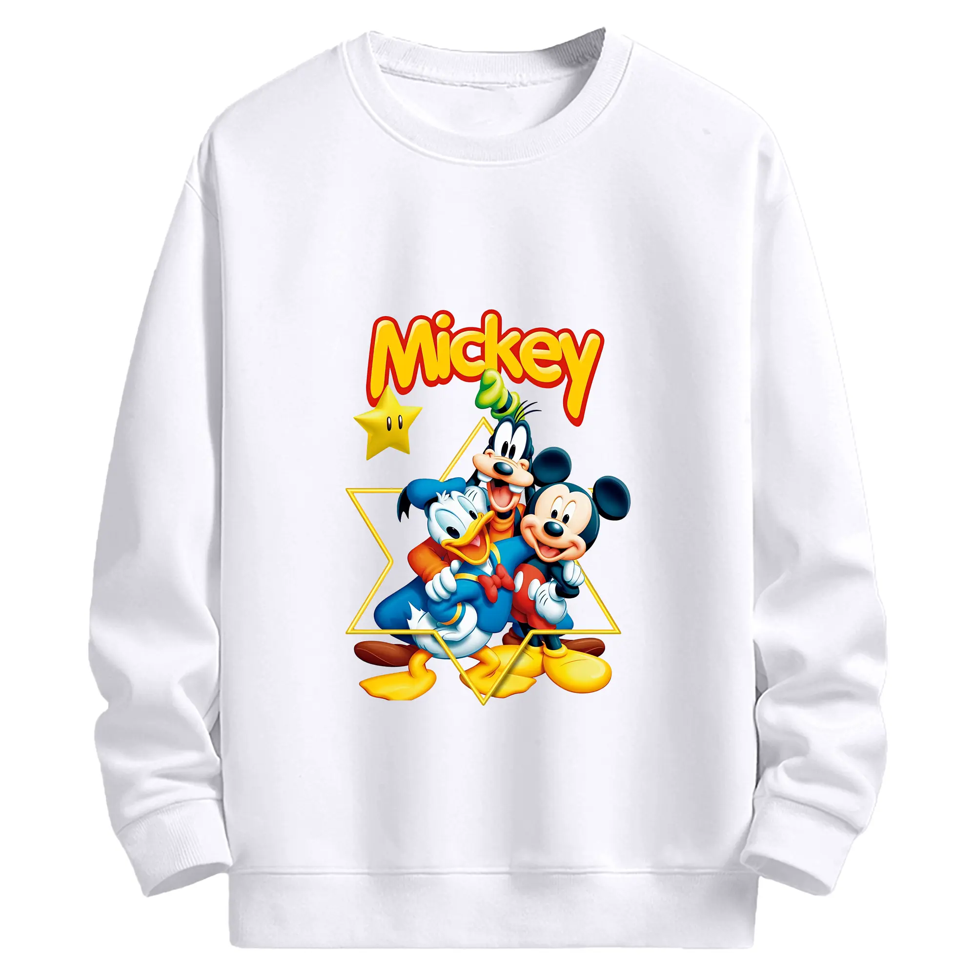 ミッキーマウス（Mickey Mouse） グッズ ミッキーマウス（Mickey Mouse） - 高品質 クルーネック スウェット ・ コットン59％ ポリエステル41％ ・ ユニセックス 長袖 トレーナー ・ カジュアル デイリー スポーツ 散歩用