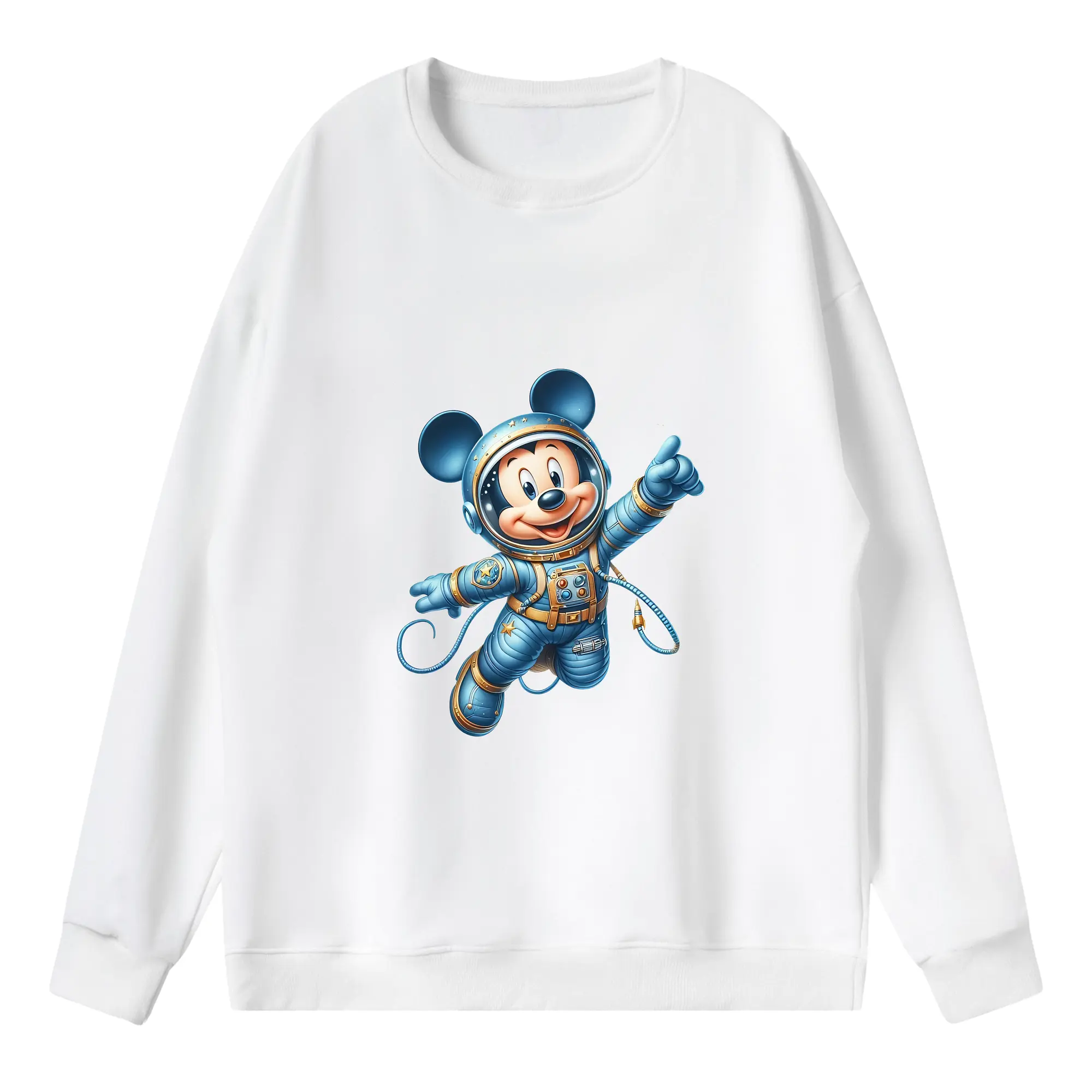 ミッキーマウス（Mickey Mouse） グッズ ミッキーマウス（Mickey Mouse） - 薄手 クルーネック スウェット 裏毛260g · ポリエステル 春秋向け カジュアル 男女兼用 · トレーナー デイリー スポーツ 散歩に最適