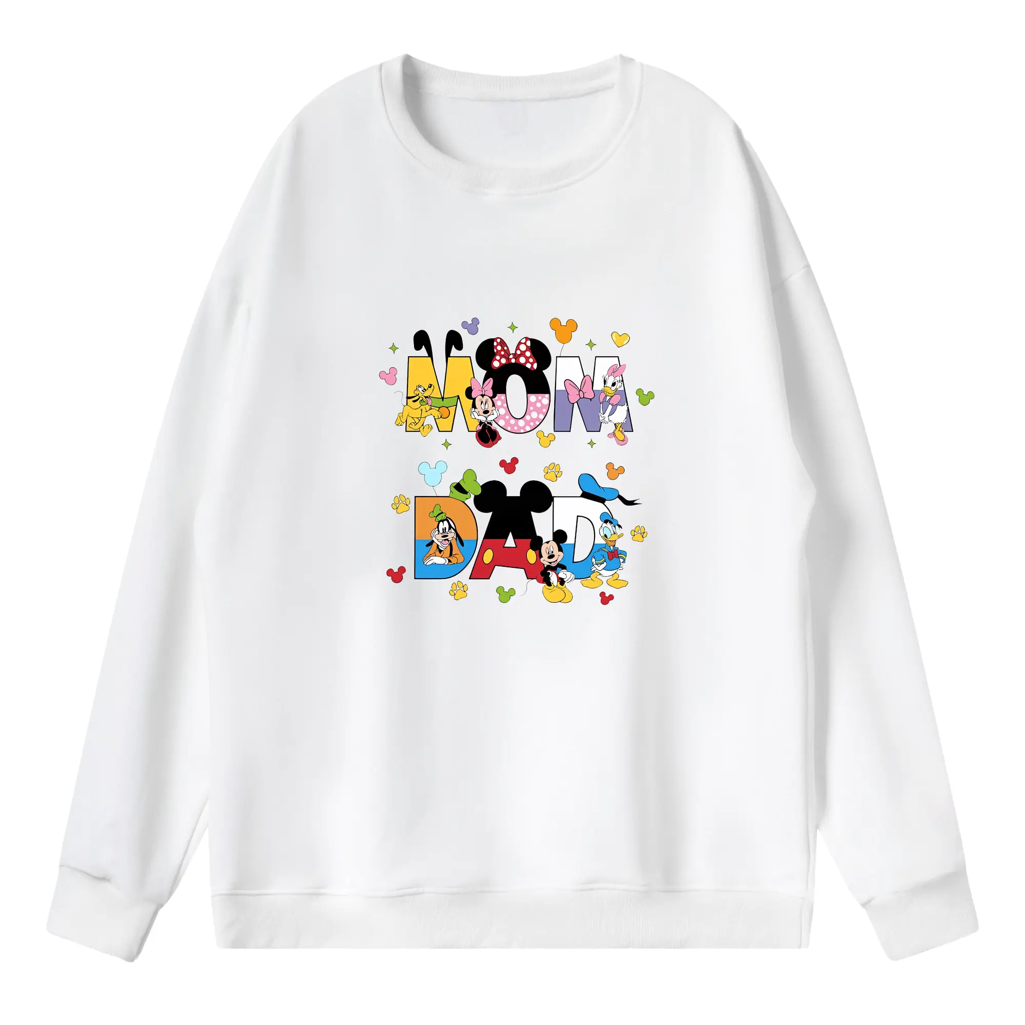 ミッキーマウス（Mickey Mouse） グッズ ミッキーマウス（Mickey Mouse） - 薄手 クルーネック スウェット 裏毛260g · ポリエステル 春秋向け カジュアル 男女兼用 · トレーナー デイリー スポーツ 散歩に最適