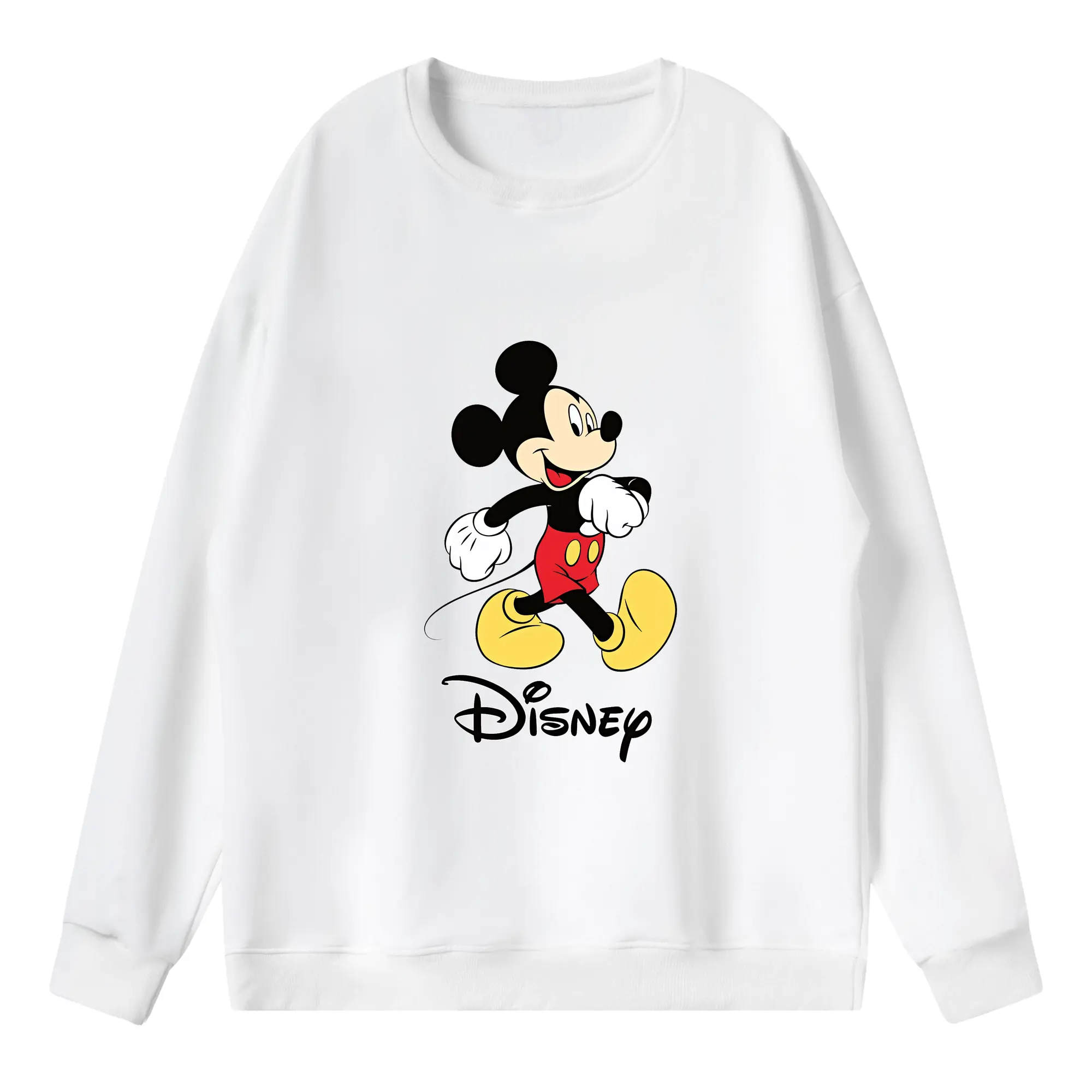 ミッキーマウス（Mickey Mouse） グッズ ミッキーマウス（Mickey Mouse） - 薄手 クルーネック スウェット 裏毛260g · ポリエステル 春秋向け カジュアル 男女兼用 · トレーナー デイリー スポーツ 散歩に最適