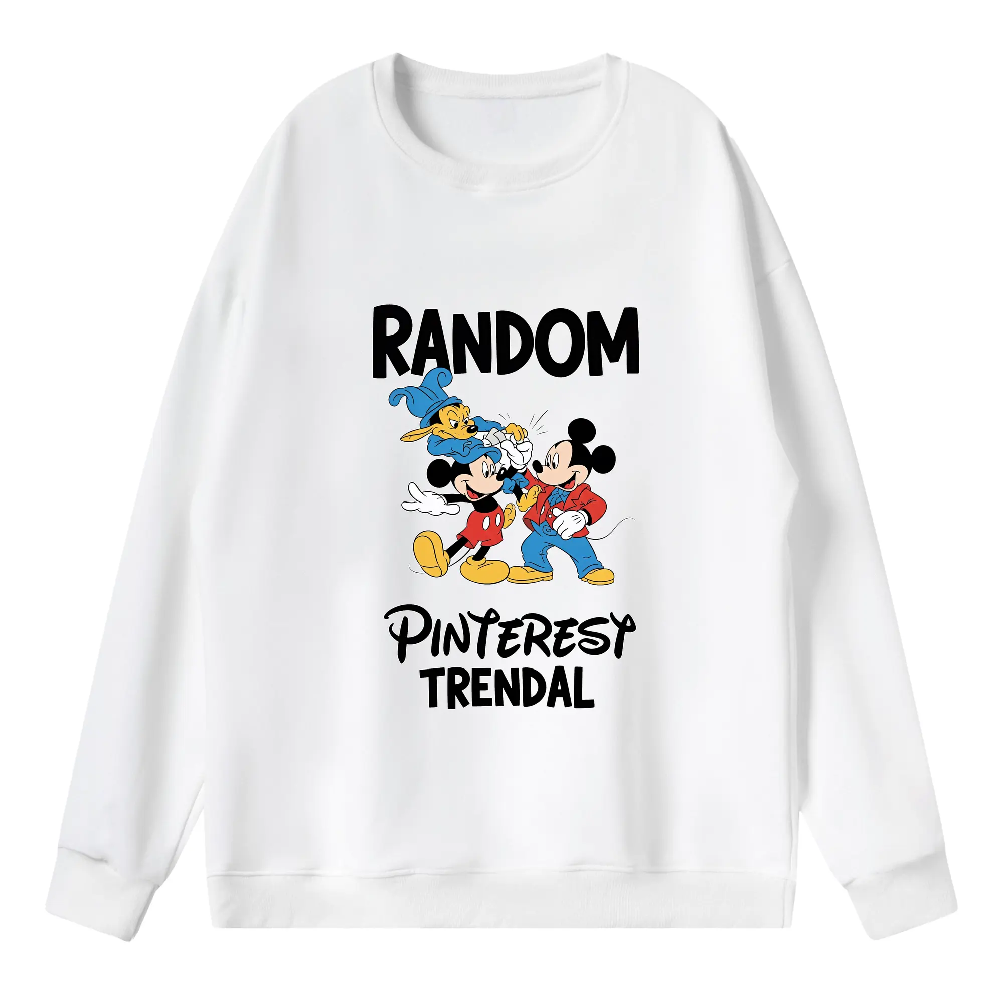 ミッキーマウス（Mickey Mouse） グッズ ミッキーマウス（Mickey Mouse） - 薄手 クルーネック スウェット 裏毛260g · ポリエステル 春秋向け カジュアル 男女兼用 · トレーナー デイリー スポーツ 散歩に最適