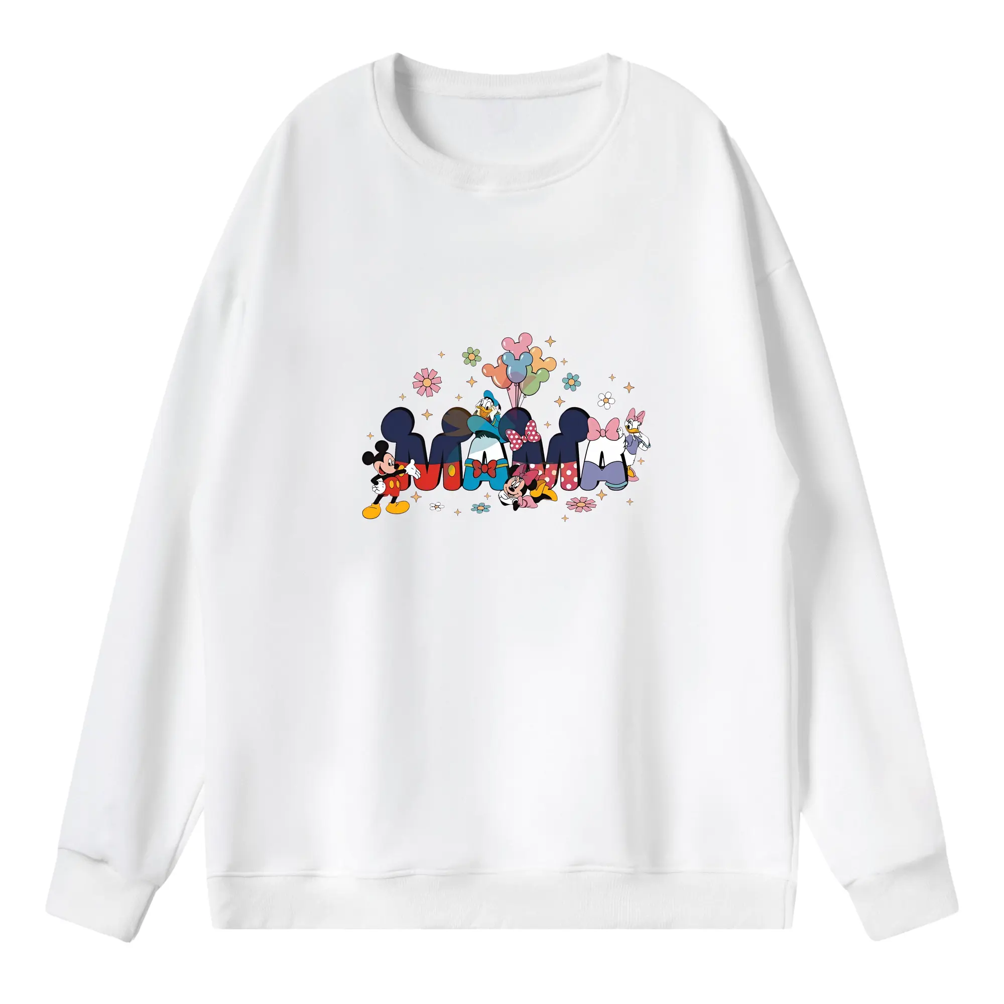 ミッキーマウス（Mickey Mouse） グッズ ミッキーマウス（Mickey Mouse） - 薄手 クルーネック スウェット 裏毛260g · ポリエステル 春秋向け カジュアル 男女兼用 · トレーナー デイリー スポーツ 散歩に最適