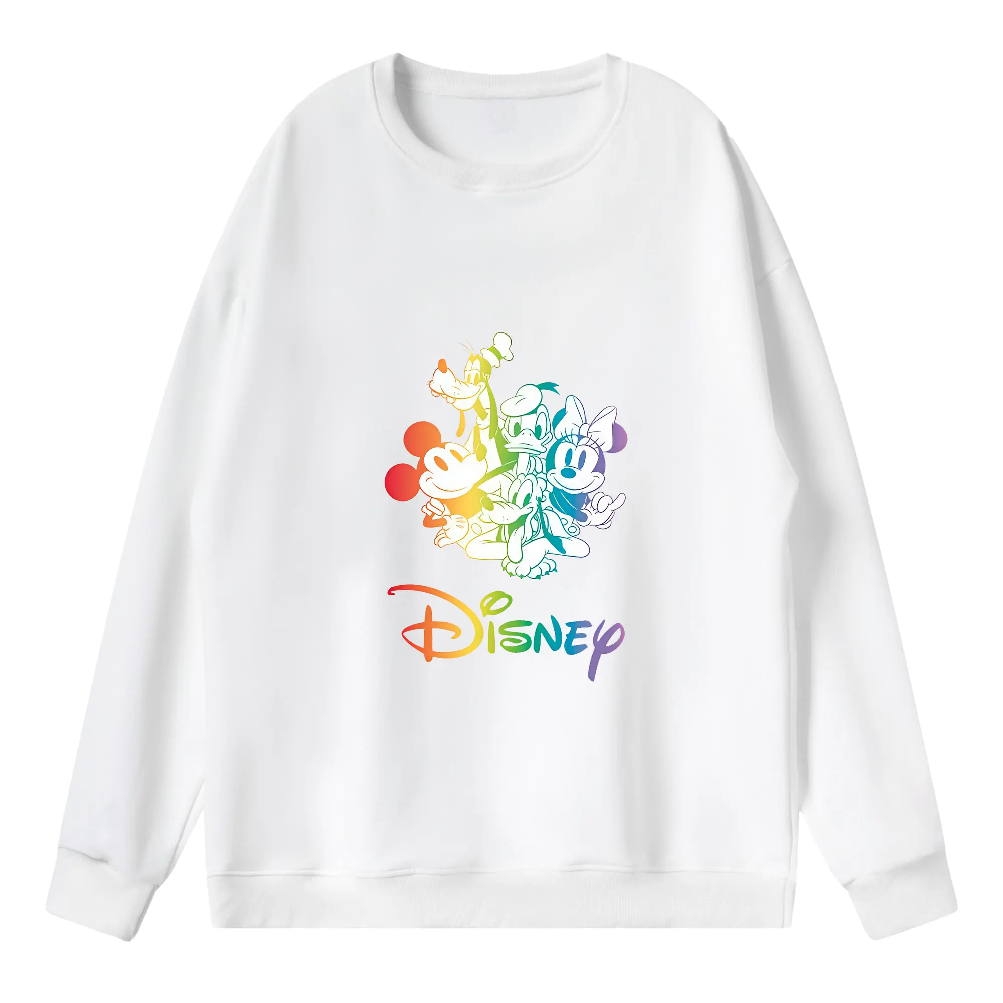 ミッキーマウス（Mickey Mouse） グッズ ミッキーマウス（Mickey Mouse） - 薄手 クルーネック スウェット 裏毛260g · ポリエステル 春秋向け カジュアル 男女兼用 · トレーナー デイリー スポーツ 散歩に最適