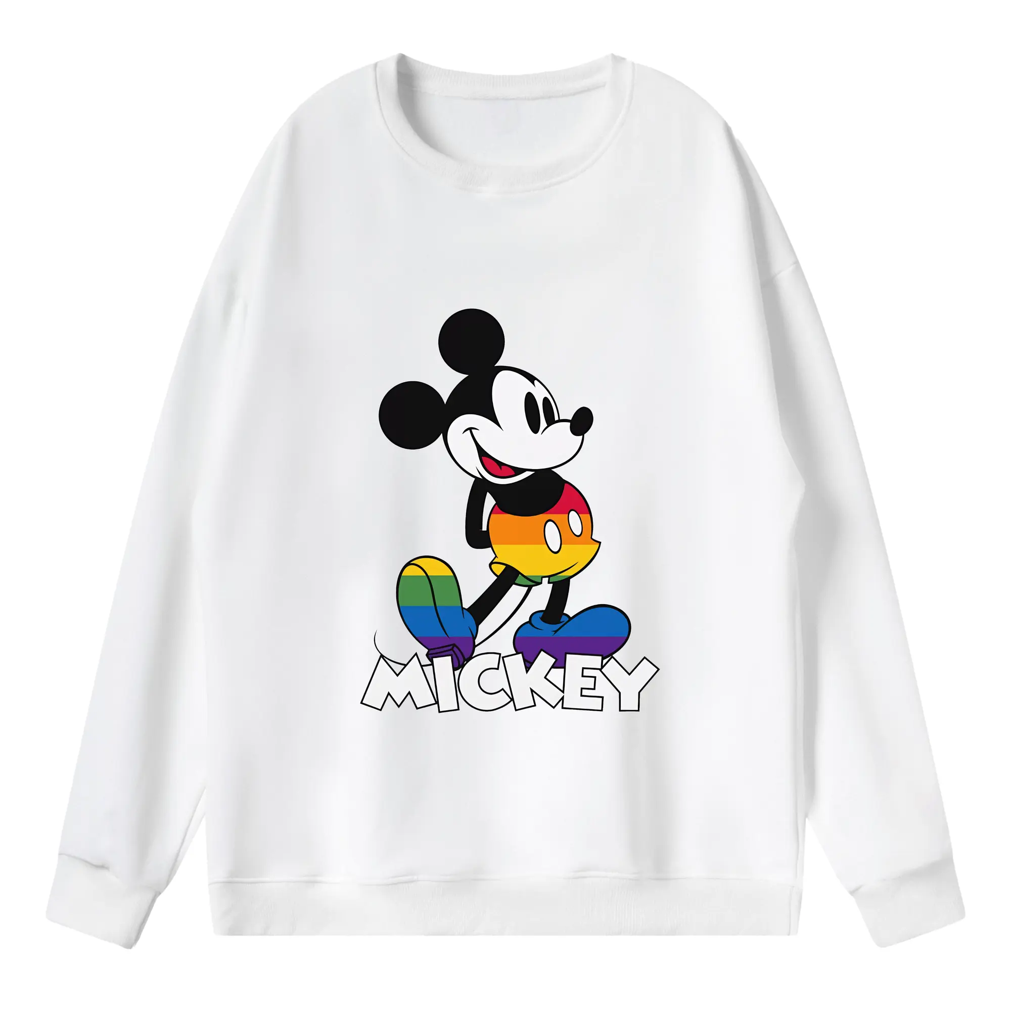 ミッキーマウス（Mickey Mouse） グッズ ミッキーマウス（Mickey Mouse） - 薄手 クルーネック スウェット 裏毛260g · ポリエステル 春秋向け カジュアル 男女兼用 · トレーナー デイリー スポーツ 散歩に最適