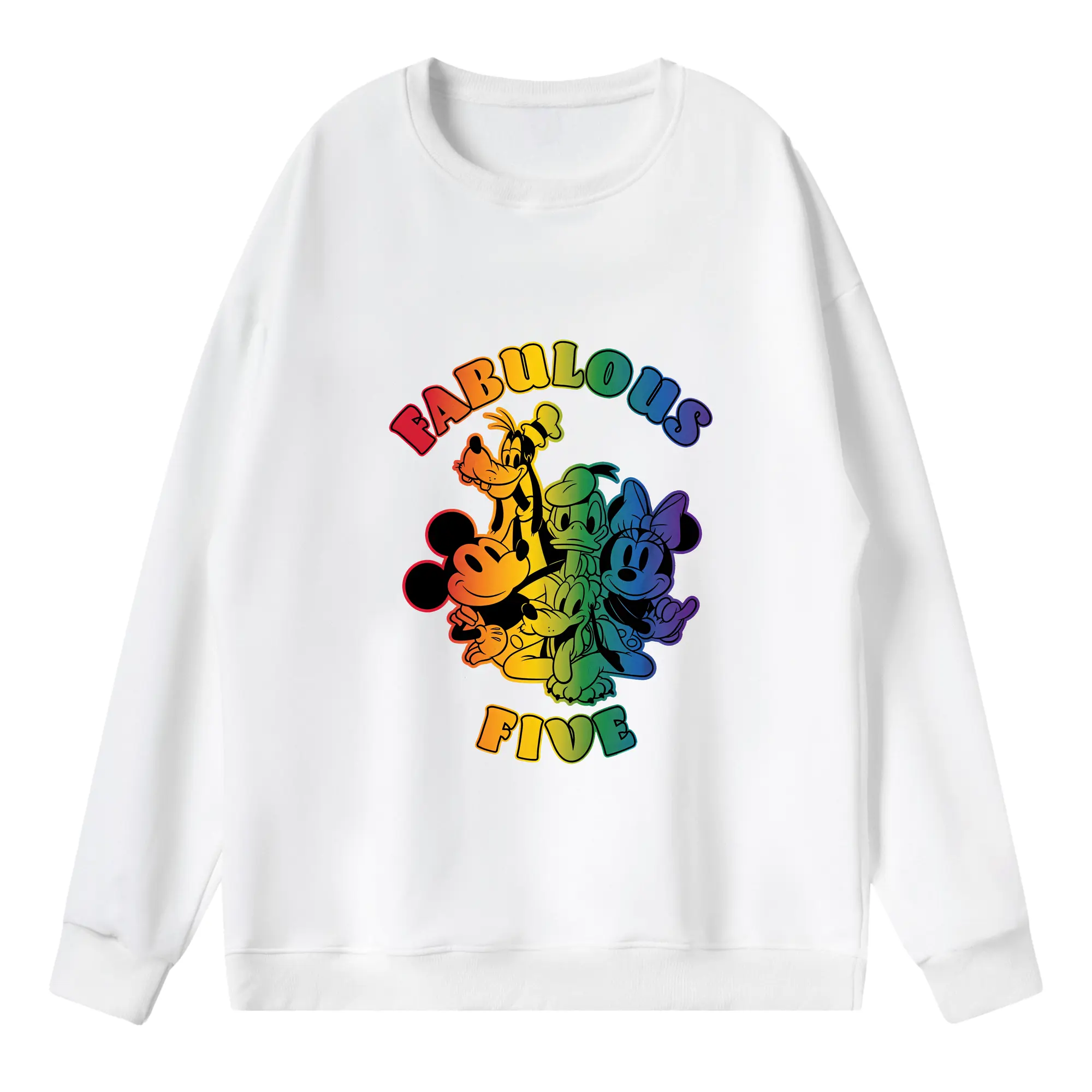 ミッキーマウス（Mickey Mouse） グッズ ミッキーマウス（Mickey Mouse） - 薄手 クルーネック スウェット 裏毛260g · ポリエステル 春秋向け カジュアル 男女兼用 · トレーナー デイリー スポーツ 散歩に最適