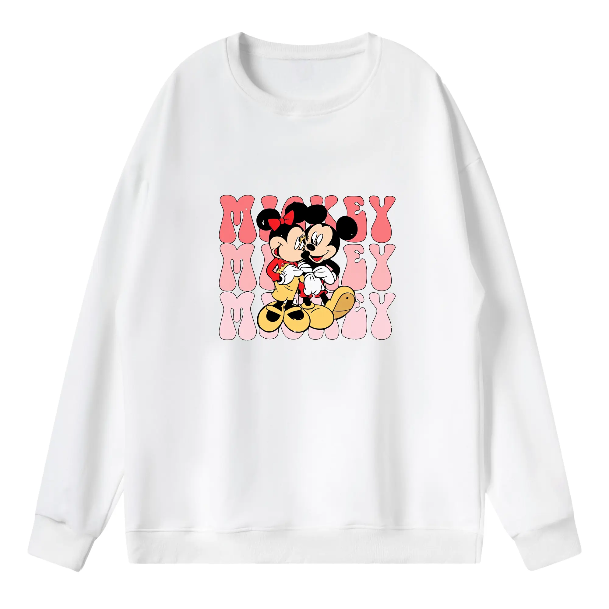 ミッキーマウス（Mickey Mouse） グッズ ミッキーマウス（Mickey Mouse） - 薄手 クルーネック スウェット 裏毛260g · ポリエステル 春秋向け カジュアル 男女兼用 · トレーナー デイリー スポーツ 散歩に最適
