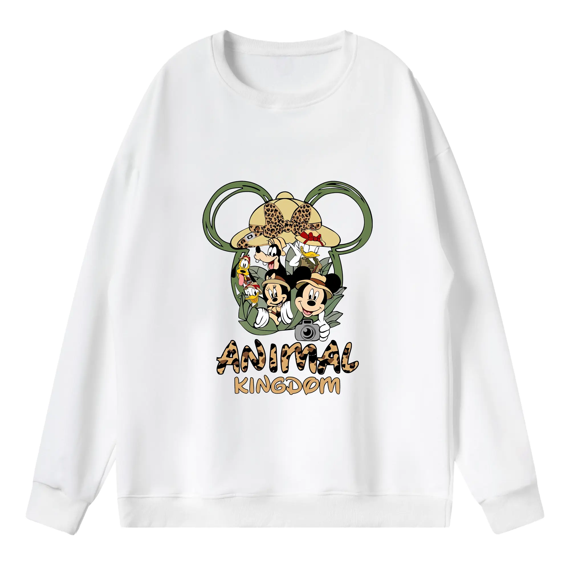 ミッキーマウス（Mickey Mouse） グッズ ミッキーマウス（Mickey Mouse） - 薄手 クルーネック スウェット 裏毛260g · ポリエステル 春秋向け カジュアル 男女兼用 · トレーナー デイリー スポーツ 散歩に最適