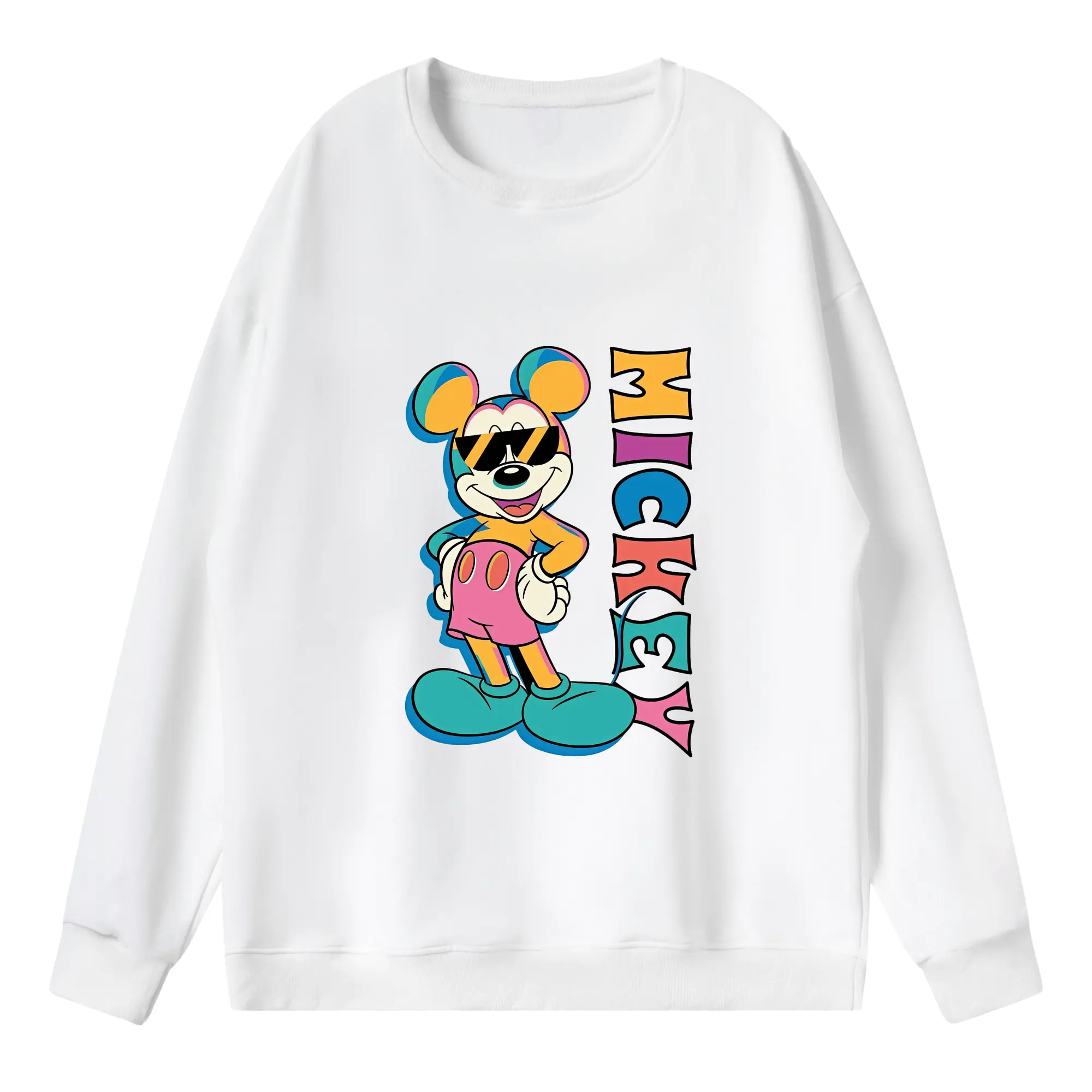 ミッキーマウス（Mickey Mouse） グッズ ミッキーマウス（Mickey Mouse） - 薄手 クルーネック スウェット 裏毛260g · ポリエステル 春秋向け カジュアル 男女兼用 · トレーナー デイリー スポーツ 散歩に最適