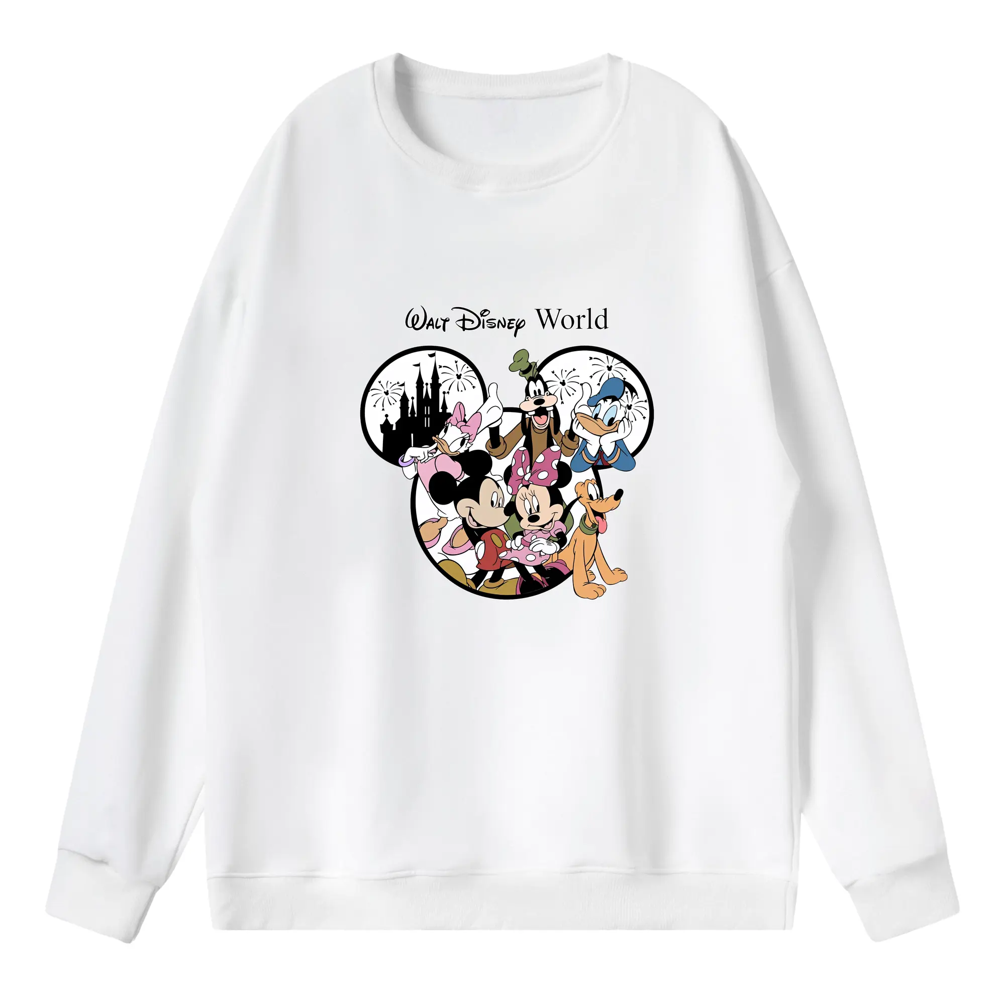 ミッキーマウス（Mickey Mouse） グッズ ミッキーマウス（Mickey Mouse） - 薄手 クルーネック スウェット 裏毛260g · ポリエステル 春秋向け カジュアル 男女兼用 · トレーナー デイリー スポーツ 散歩に最適