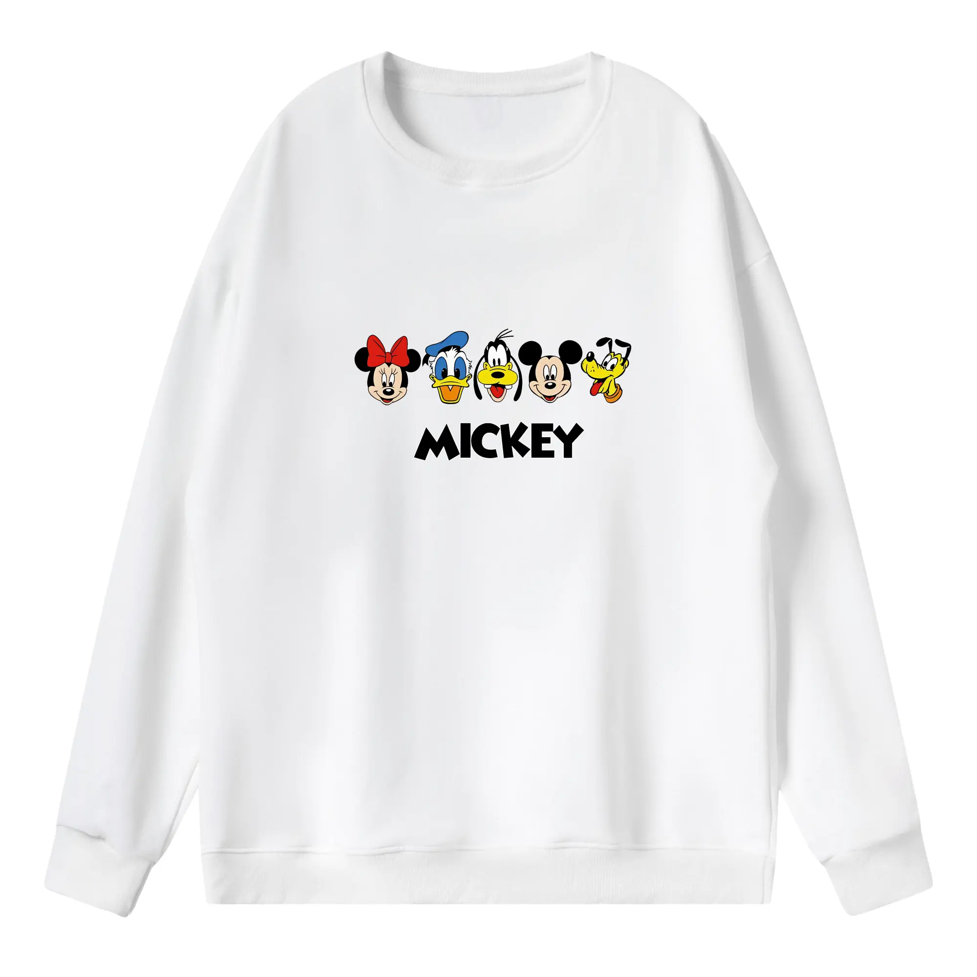 ミッキーマウス（Mickey Mouse） グッズ ミッキーマウス（Mickey Mouse） - 薄手 クルーネック スウェット 裏毛260g · ポリエステル 春秋向け カジュアル 男女兼用 · トレーナー デイリー スポーツ 散歩に最適
