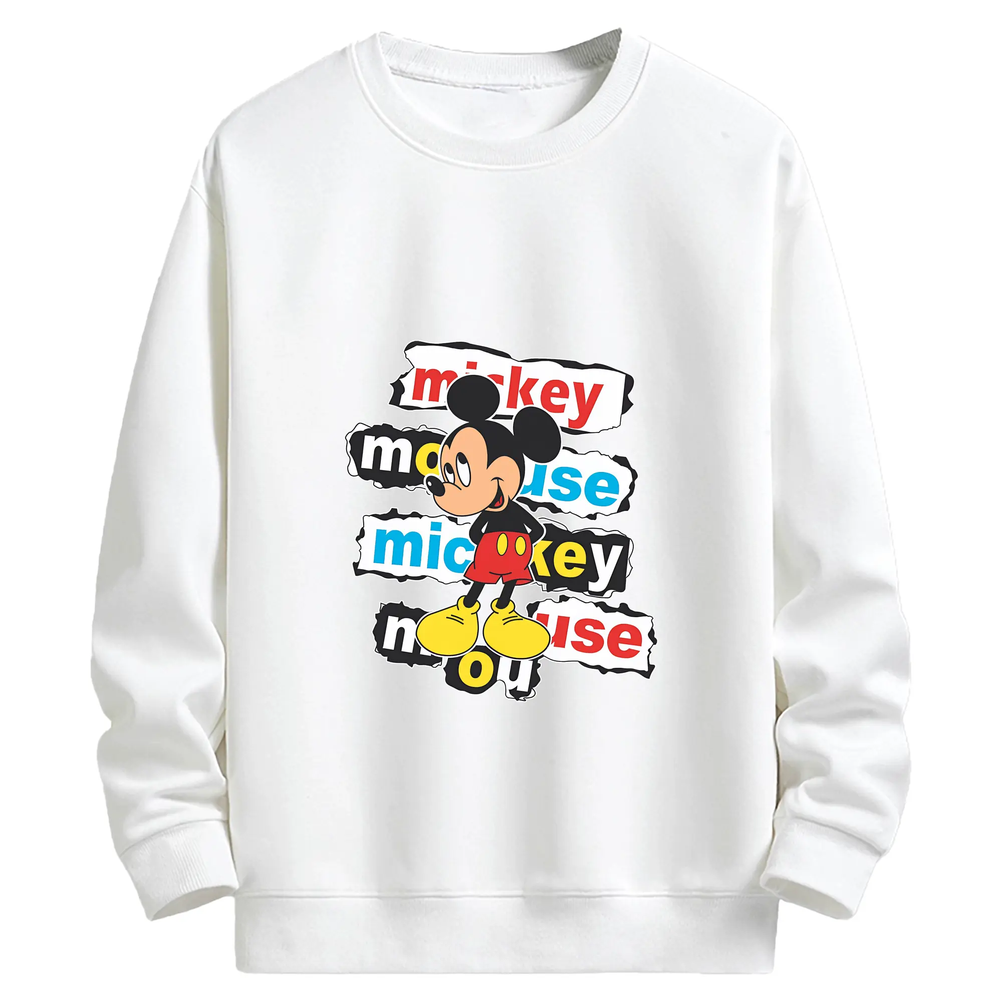 ミッキーマウス（Mickey Mouse） グッズ ミッキーマウス（Mickey Mouse） - キッズ クルーネックスウェットシャツ ・ フロントプリント ・ 綿80％ ポリエステル20％ ・ 快適 通学 スポーツ 日常使い お散歩用