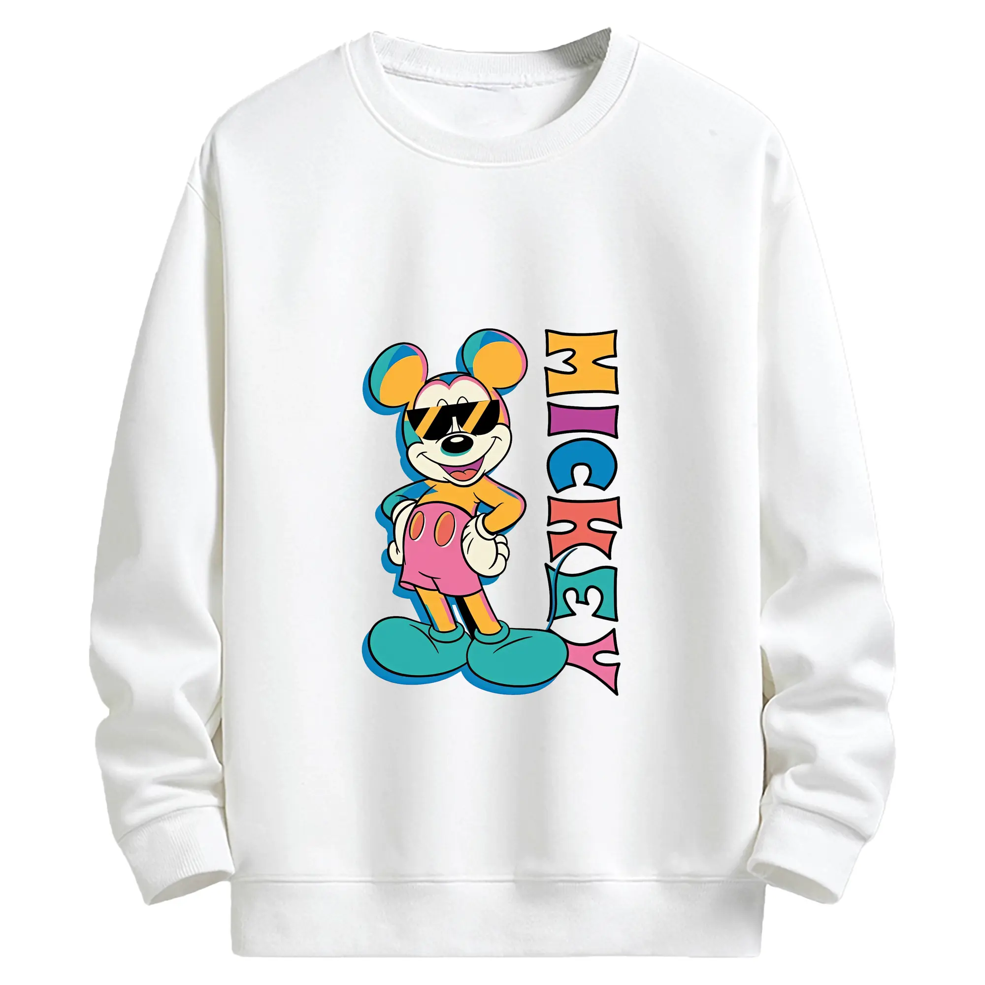 ミッキーマウス（Mickey Mouse） グッズ ミッキーマウス（Mickey Mouse） - キッズ クルーネックスウェットシャツ ・ フロントプリント ・ 綿80％ ポリエステル20％ ・ 快適 通学 スポーツ 日常使い お散歩用