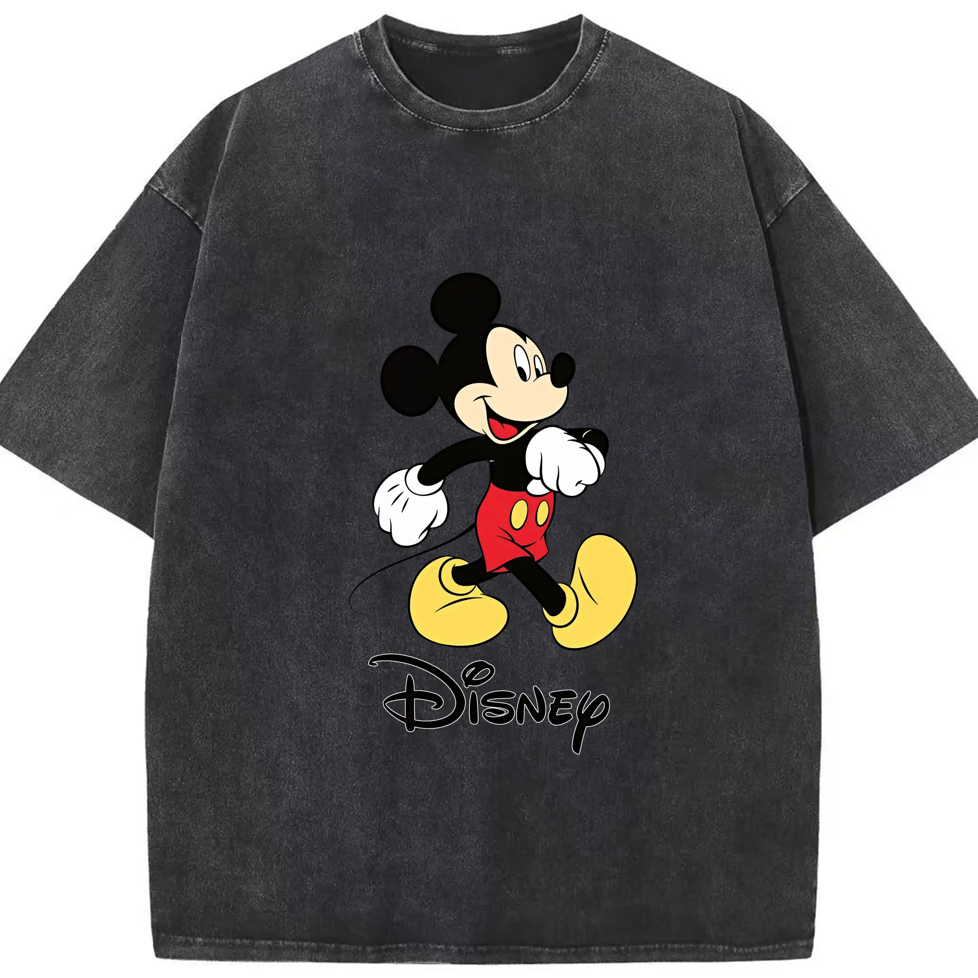ミッキーマウス（Mickey Mouse） グッズ ミッキーマウス（Mickey Mouse） - 綿100％ ヴィンテージ風 半袖Tシャツ ・ フロントプリント ・ 柔らか肌触り ・ 通気性 快適 ・ スポーツ カジュアル 外出用