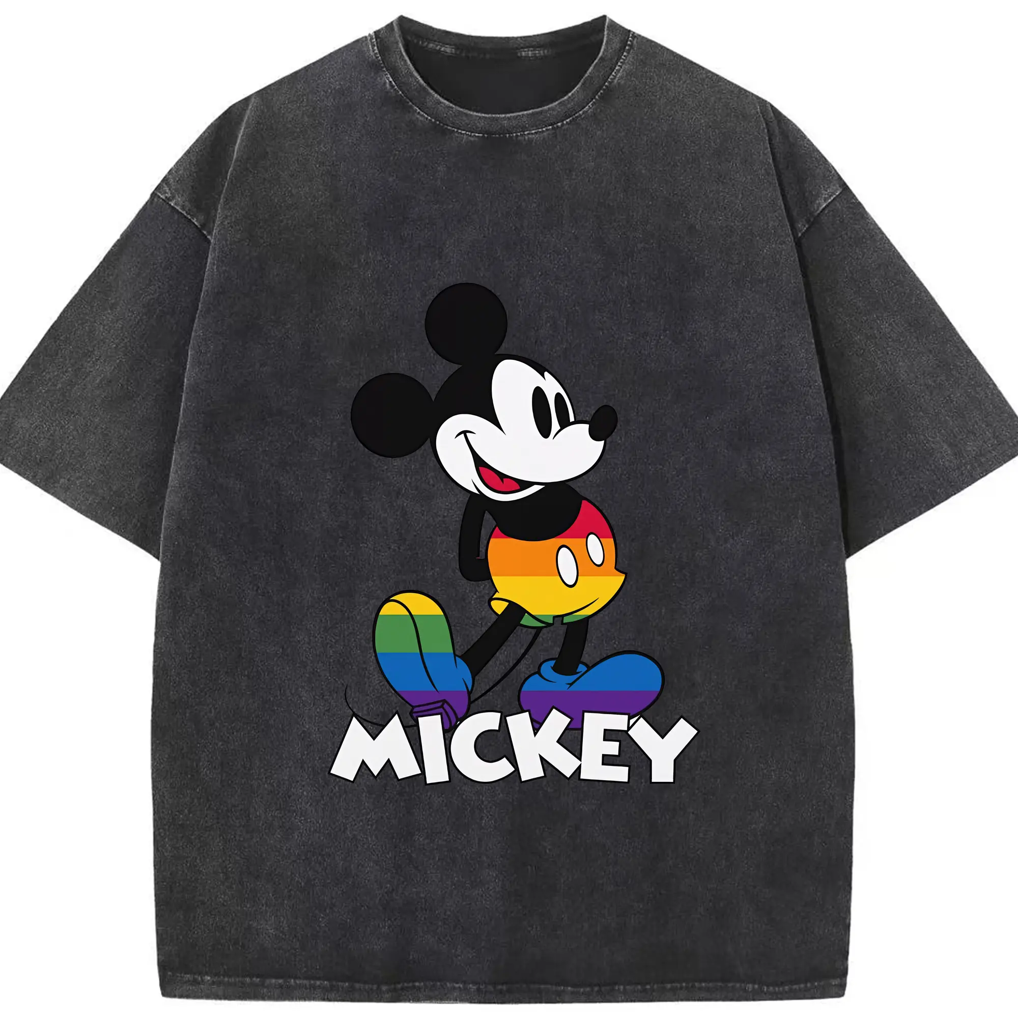 ミッキーマウス（Mickey Mouse） グッズ ミッキーマウス（Mickey Mouse） - 綿100％ ヴィンテージ風 半袖Tシャツ ・ フロントプリント ・ 柔らか肌触り ・ 通気性 快適 ・ スポーツ カジュアル 外出用