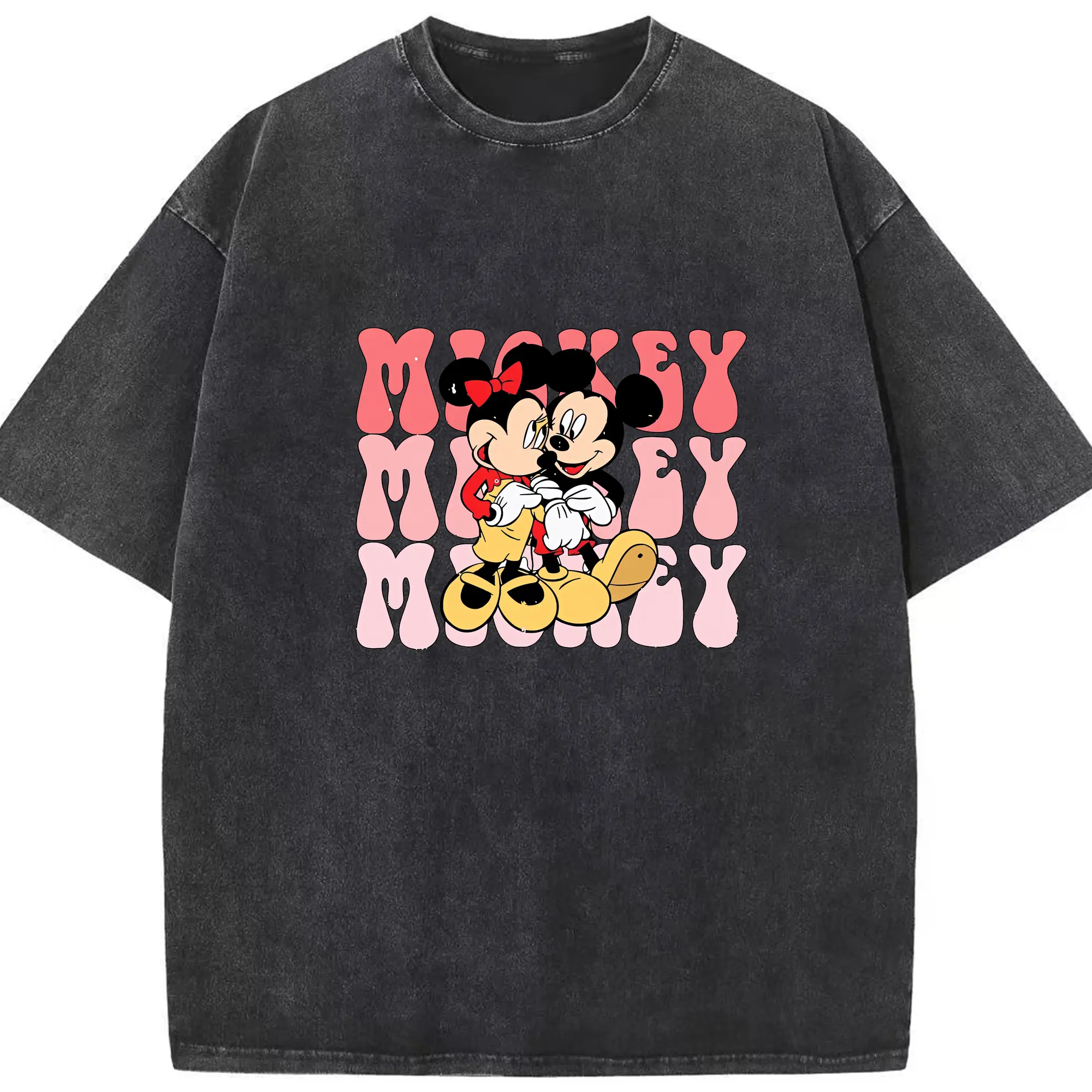 ミッキーマウス（Mickey Mouse） グッズ ミッキーマウス（Mickey Mouse） - 綿100％ ヴィンテージ風 半袖Tシャツ ・ フロントプリント ・ 柔らか肌触り ・ 通気性 快適 ・ スポーツ カジュアル 外出用
