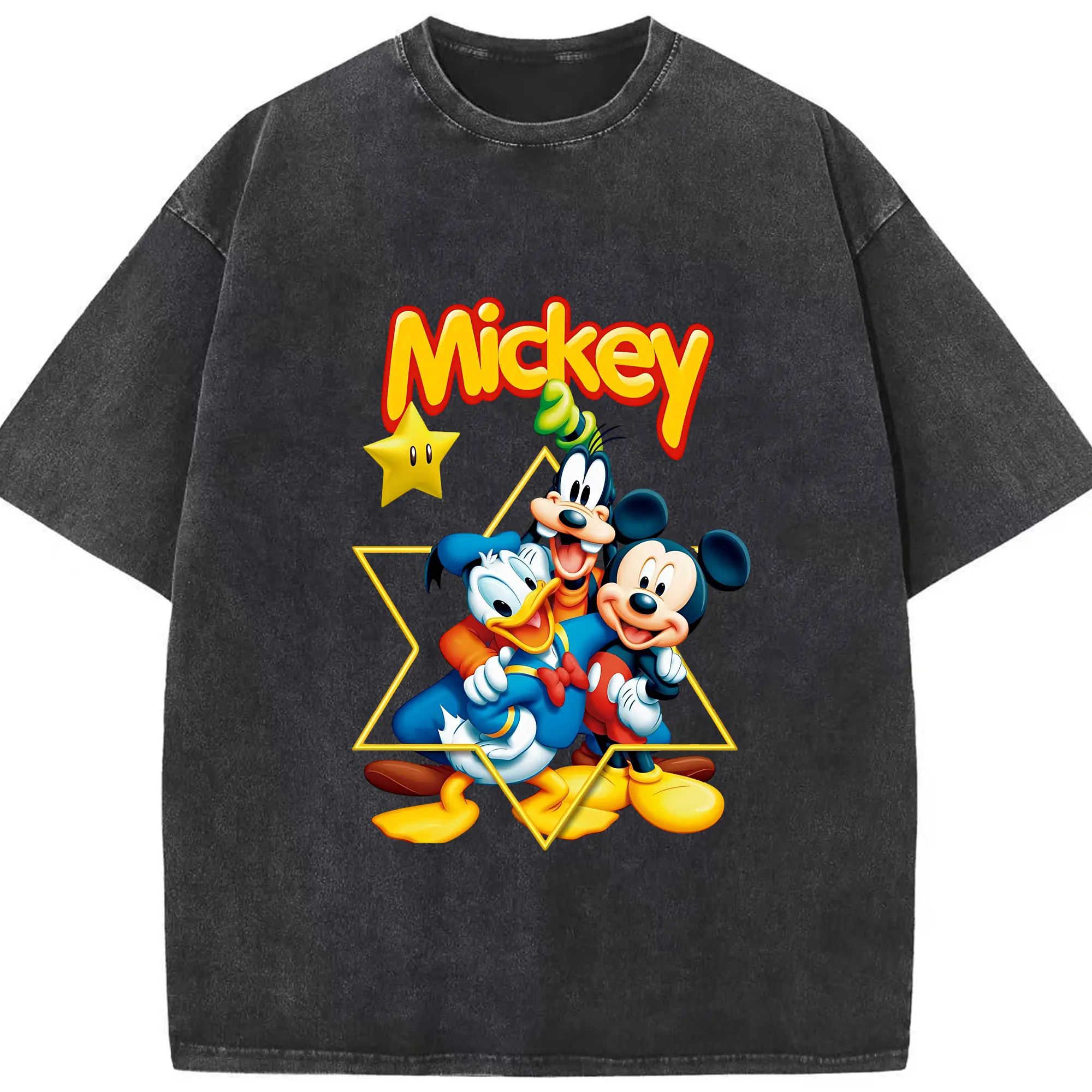 ミッキーマウス（Mickey Mouse） グッズ ミッキーマウス（Mickey Mouse） - 綿100％ ヴィンテージ風 半袖Tシャツ ・ フロントプリント ・ 柔らか肌触り ・ 通気性 快適 ・ スポーツ カジュアル 外出用