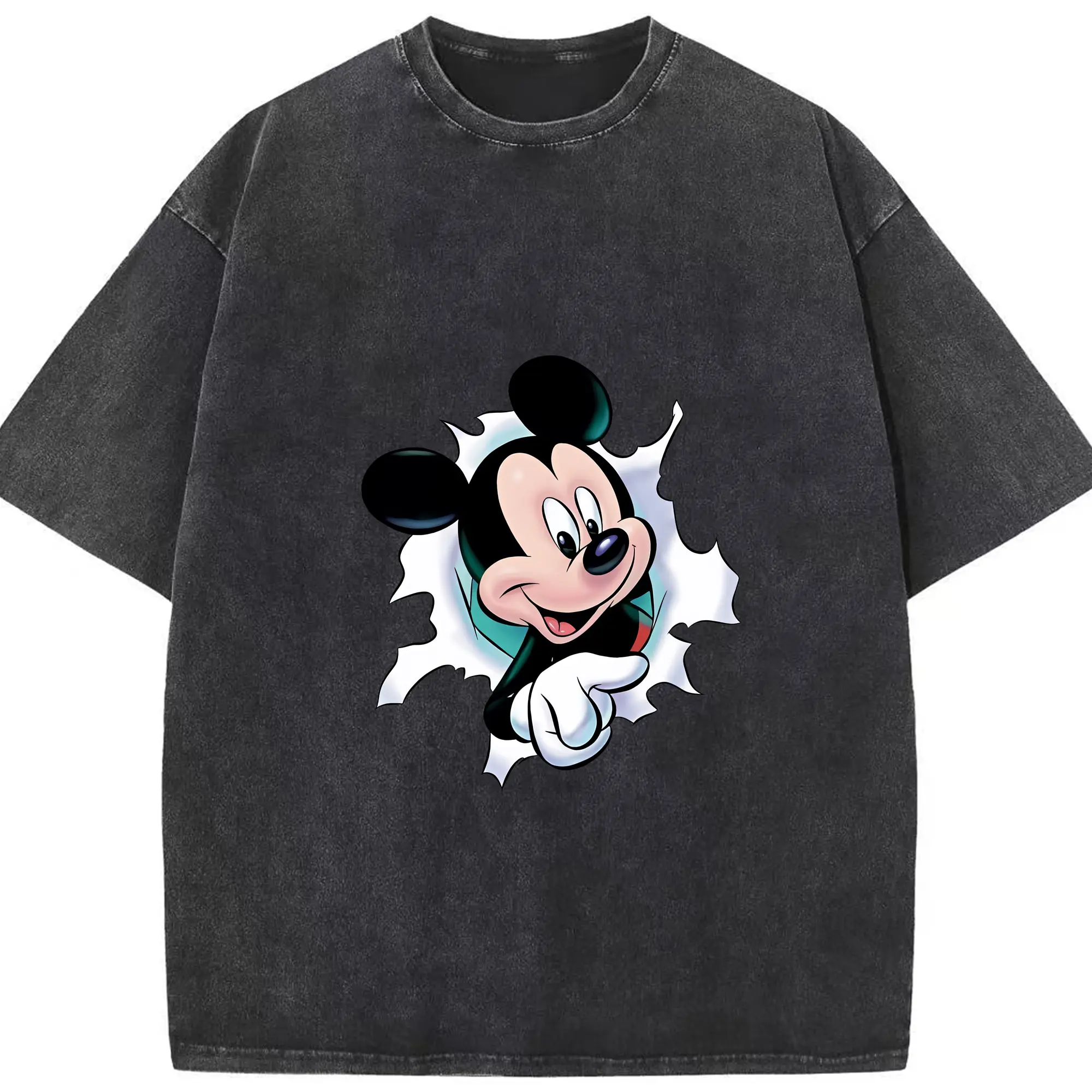 ミッキーマウス（Mickey Mouse） グッズ ミッキーマウス（Mickey Mouse） - 綿100％ ヴィンテージ風 半袖Tシャツ ・ フロントプリント ・ 柔らか肌触り ・ 通気性 快適 ・ スポーツ カジュアル 外出用