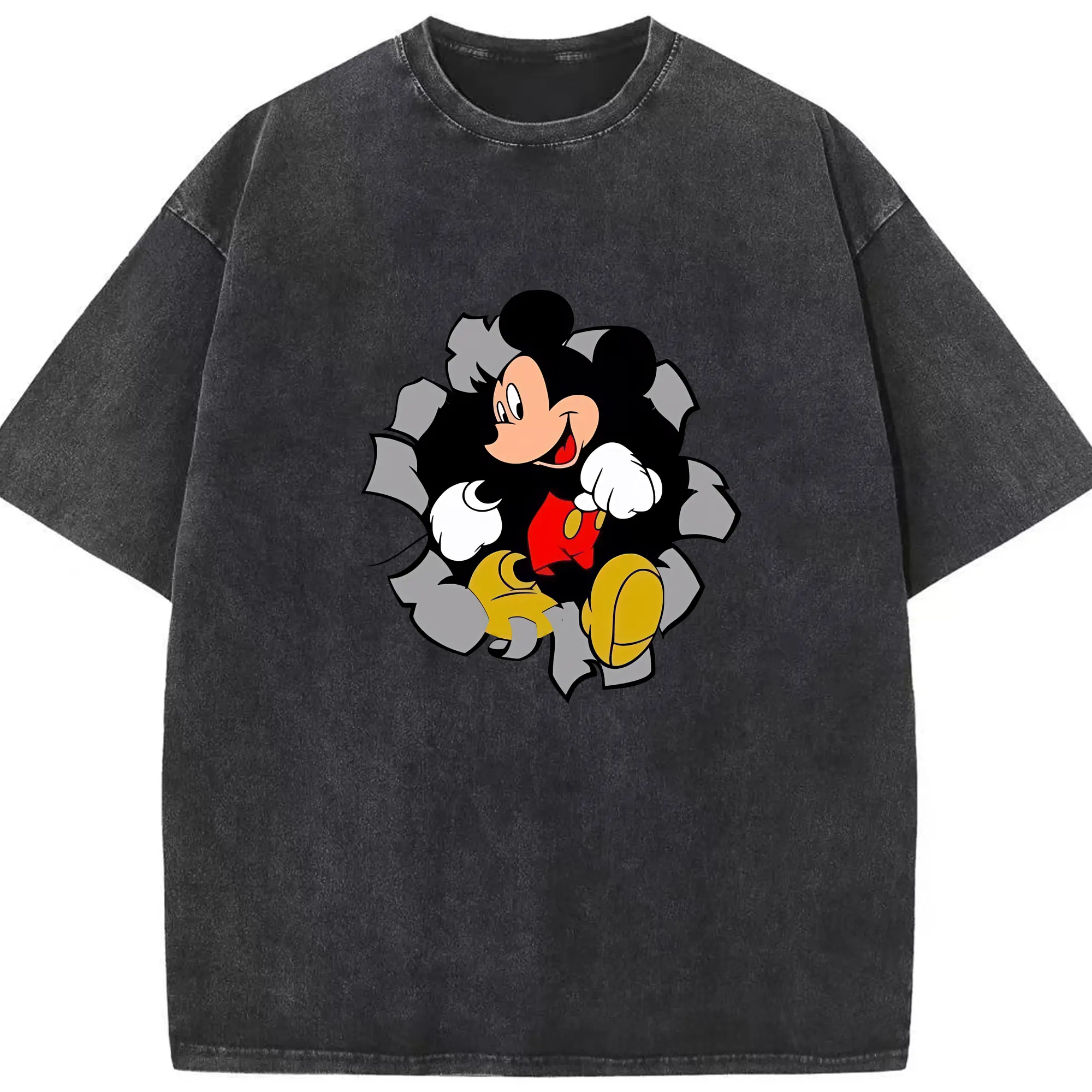 ミッキーマウス（Mickey Mouse） グッズ ミッキーマウス（Mickey Mouse） - 綿100％ ヴィンテージ風 半袖Tシャツ ・ フロントプリント ・ 柔らか肌触り ・ 通気性 快適 ・ スポーツ カジュアル 外出用