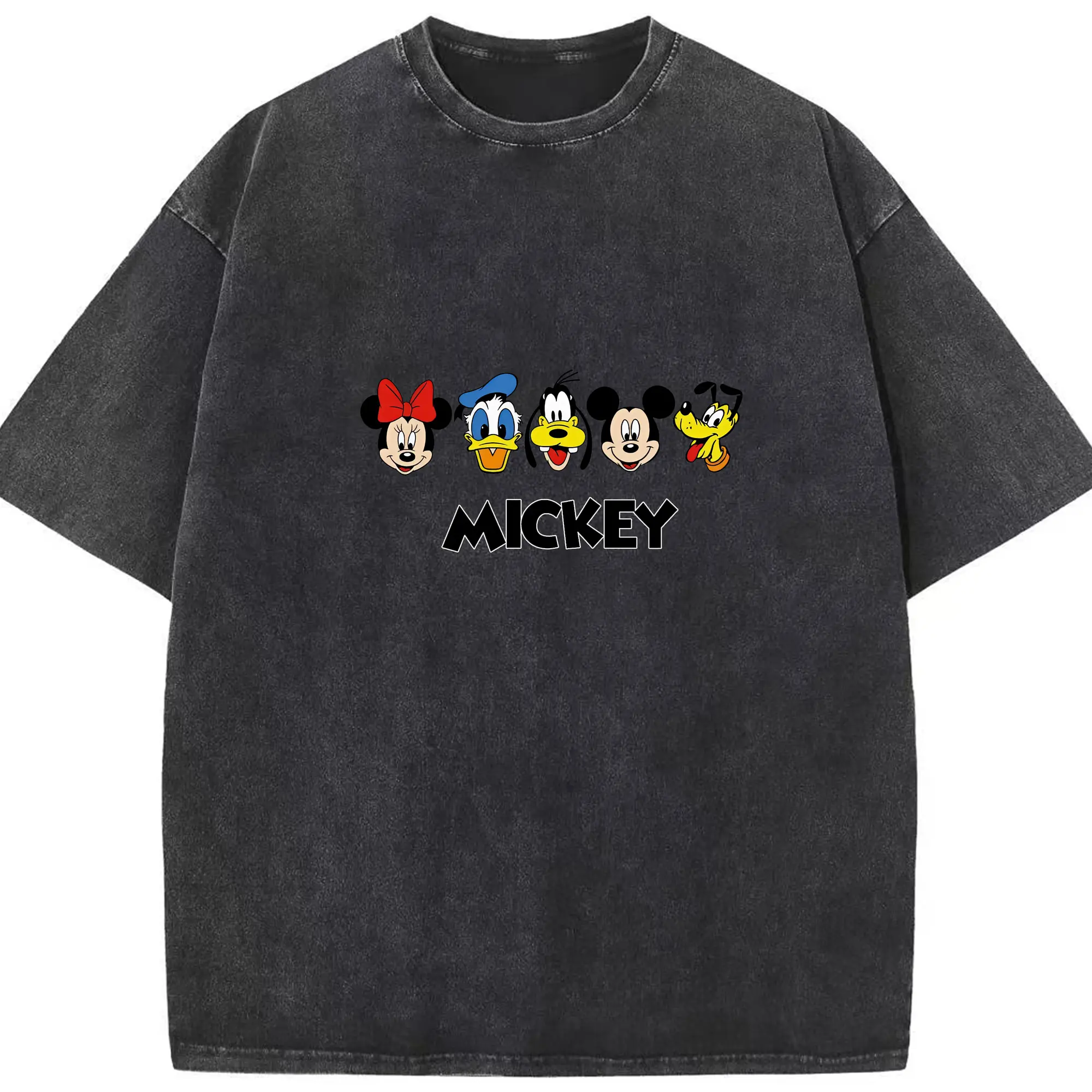 ミッキーマウス（Mickey Mouse） グッズ ミッキーマウス（Mickey Mouse） - 綿100％ ヴィンテージ風 半袖Tシャツ ・ フロントプリント ・ 柔らか肌触り ・ 通気性 快適 ・ スポーツ カジュアル 外出用