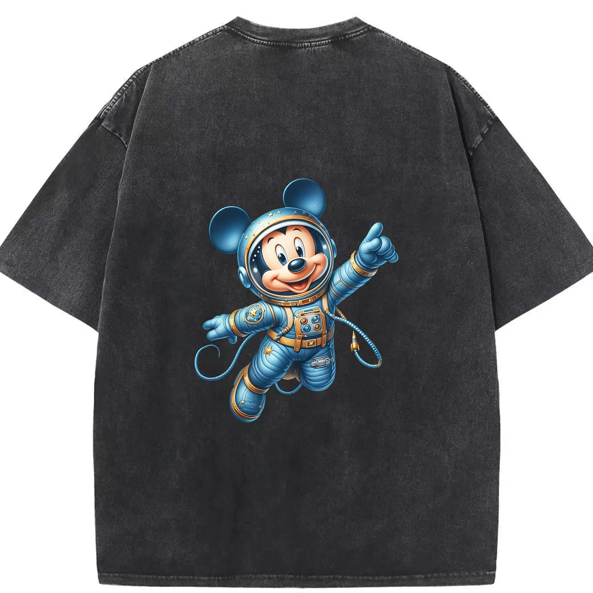ミッキーマウス（Mickey Mouse） グッズ ミッキーマウス（Mickey Mouse） - 綿100％ ヴィンテージ風 半袖Tシャツ ・ 背面プリント ・ 柔らか肌触り ・ 通気性 快適 ・ スポーツ カジュアル 外出用