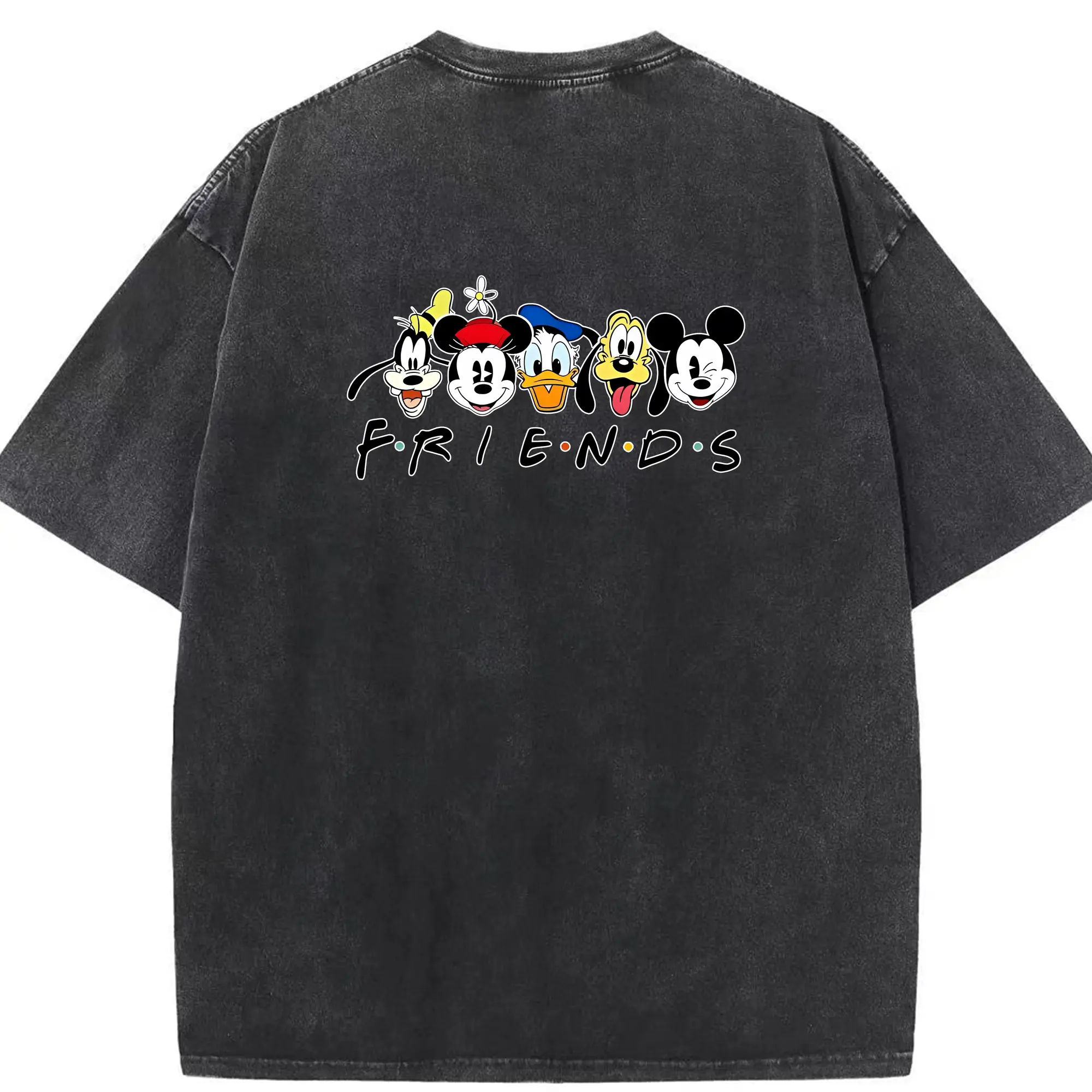 ミッキーマウス（Mickey Mouse） グッズ ミッキーマウス（Mickey Mouse） - 綿100％ ヴィンテージ風 半袖Tシャツ ・ 背面プリント ・ 柔らか肌触り ・ 通気性 快適 ・ スポーツ カジュアル 外出用